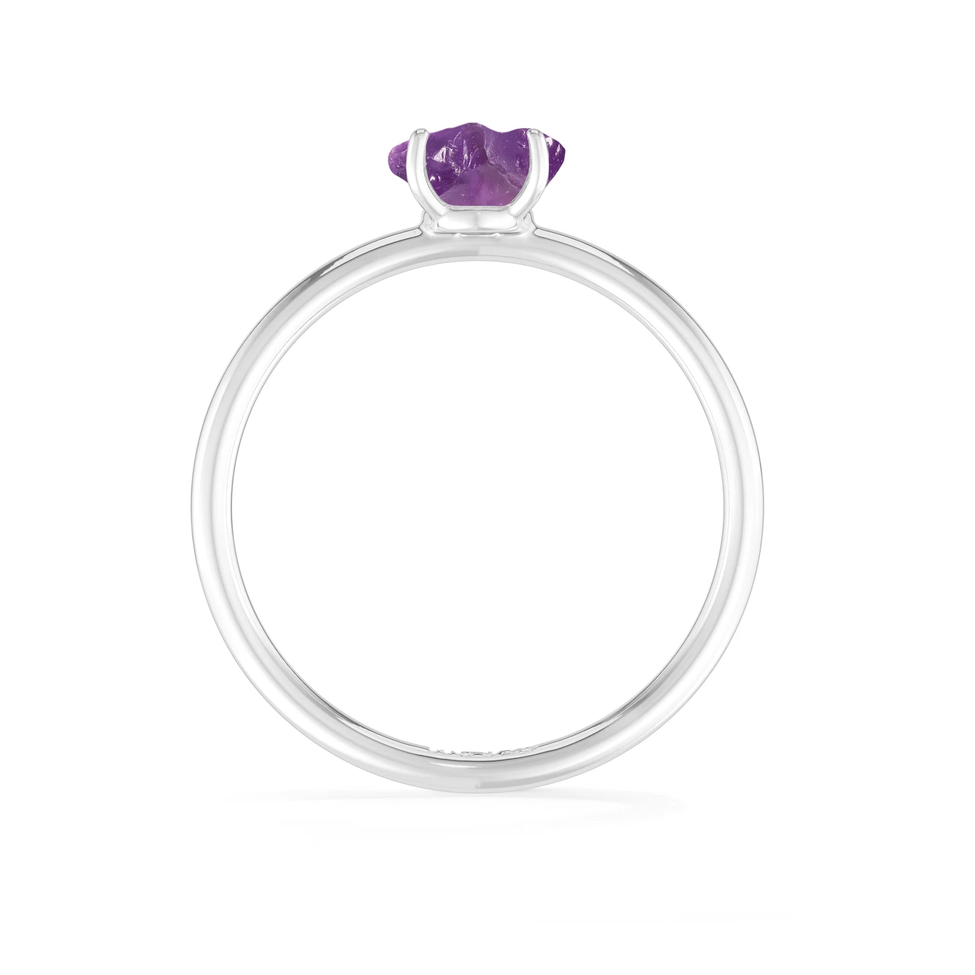 amethyst stackable prong-set ring