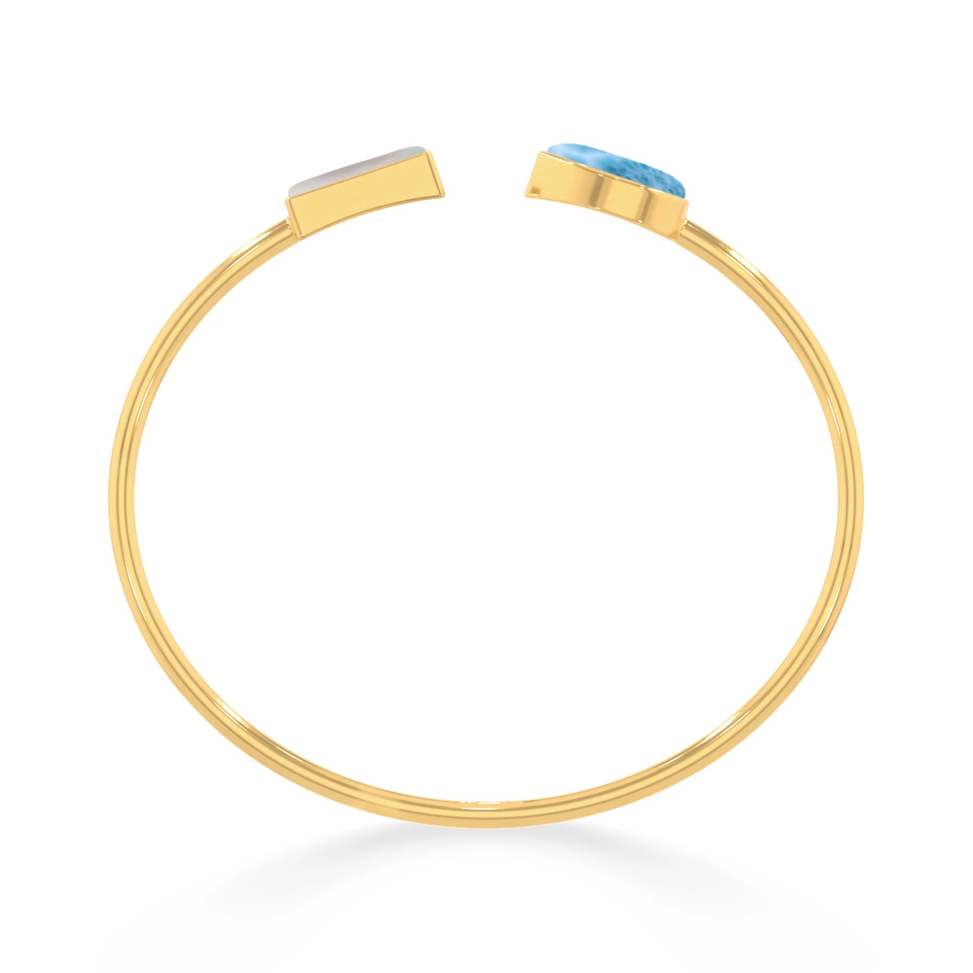 pearl-with-larimar cab bracelet