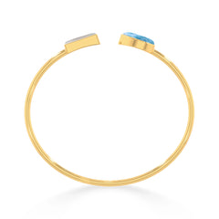 pearl-with-larimar cab bracelet
