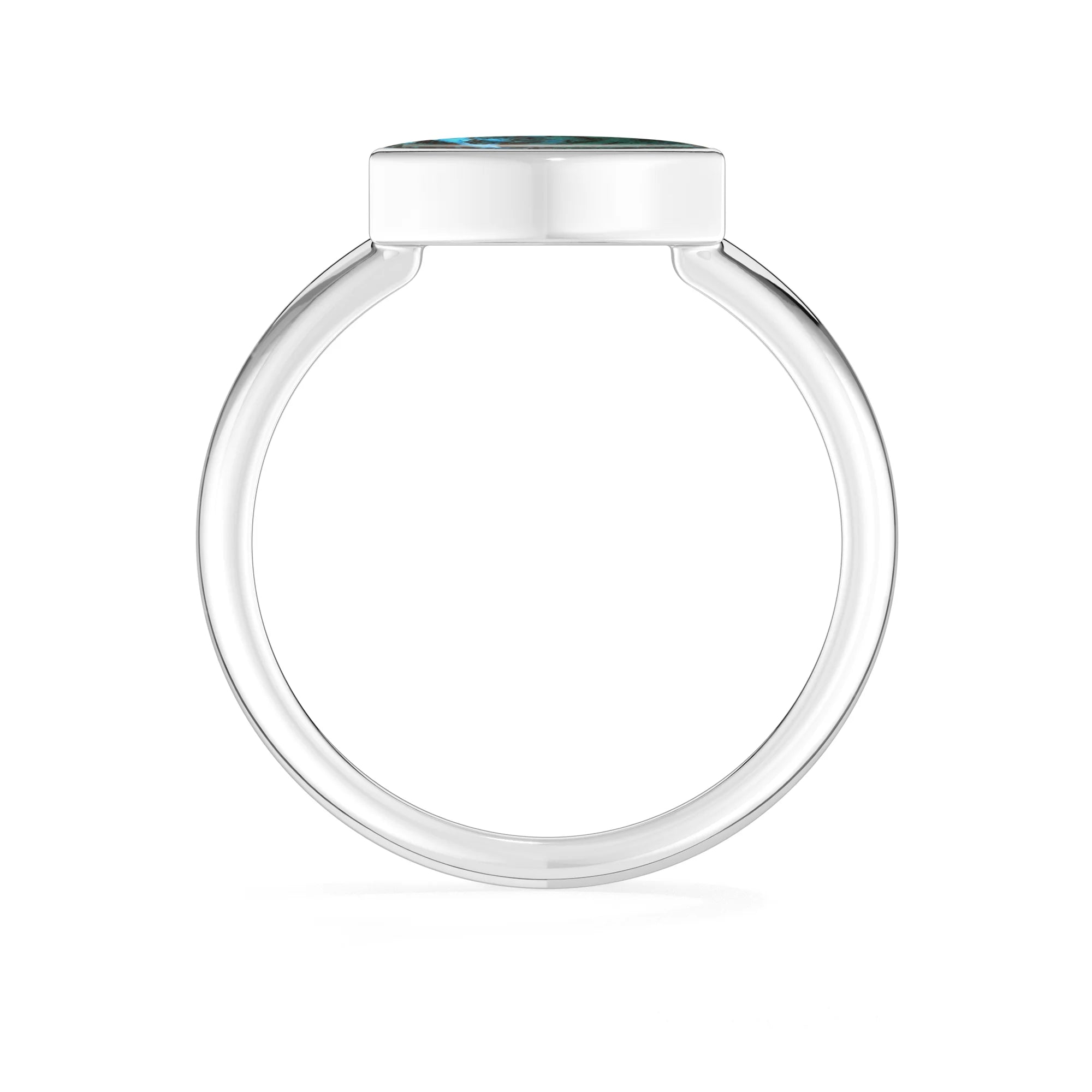 chrysocolla bezel-set ring