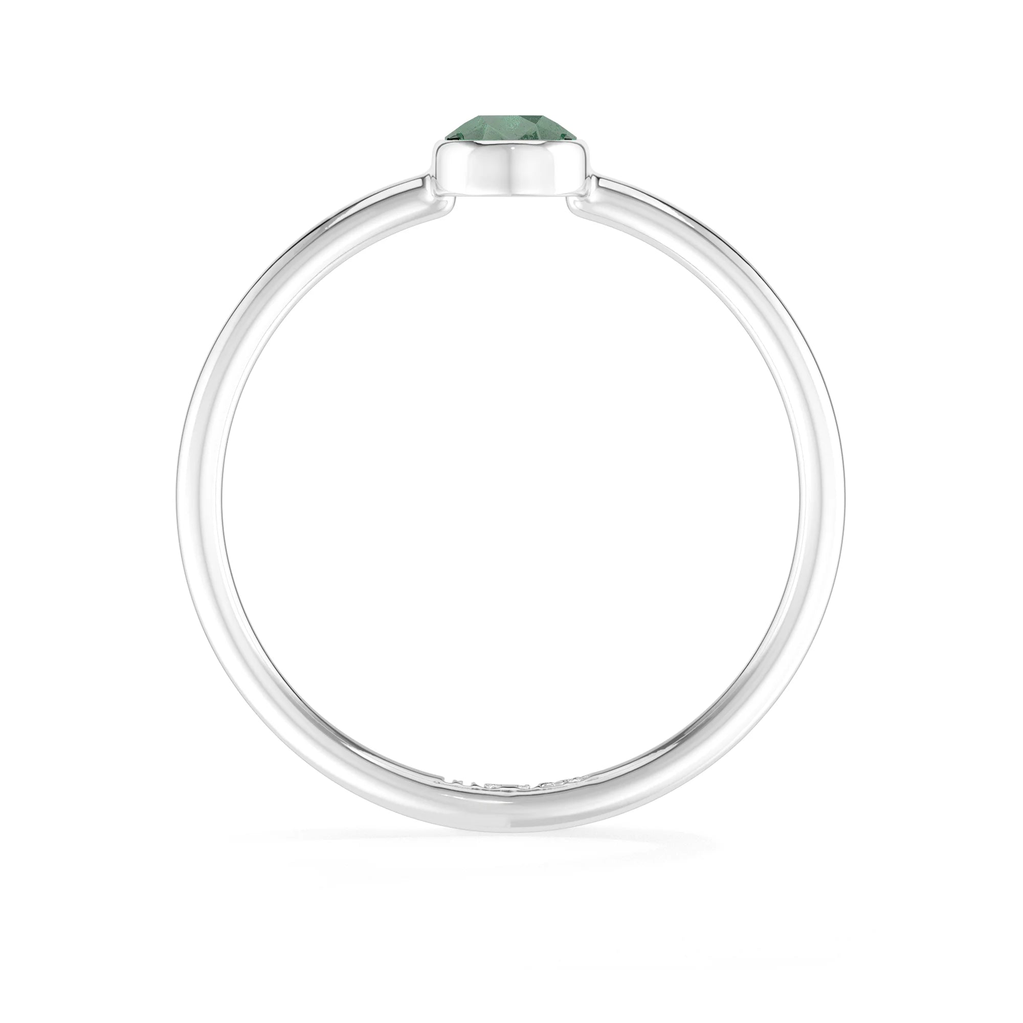 emerald stackable bezel-set ring