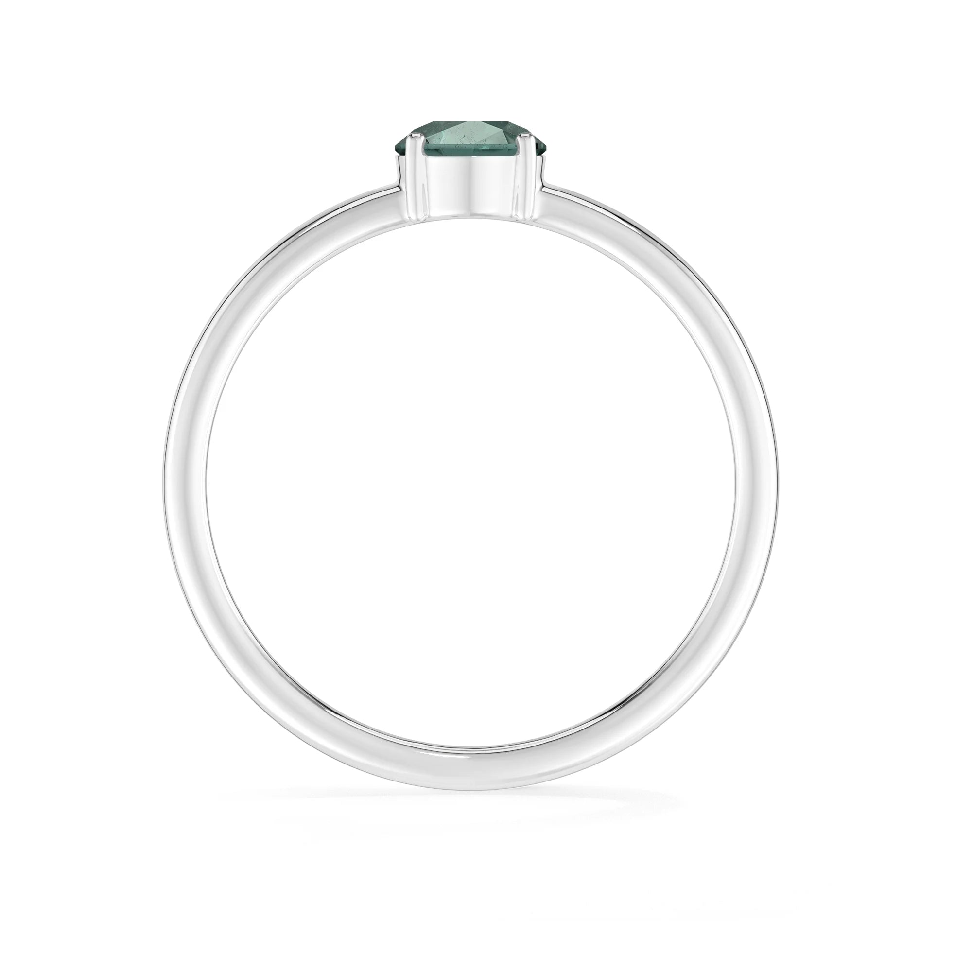 green tourmaline stackable prong-set ring