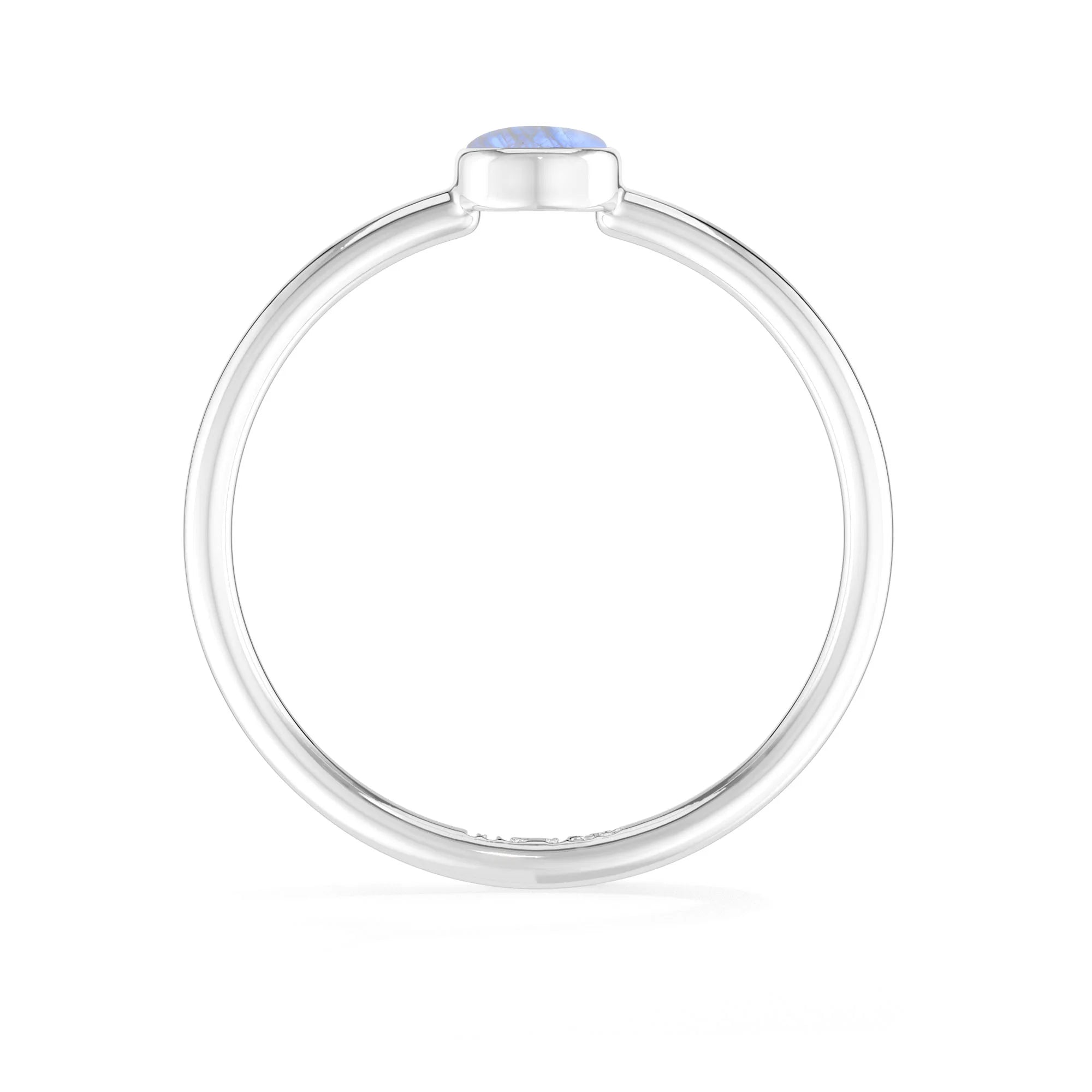 rainbow moonstone bezel-set ring