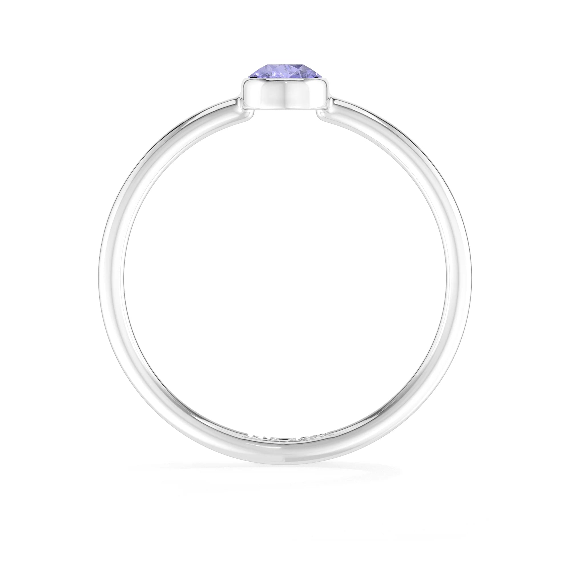 tanzanite stackable bezel-set ring