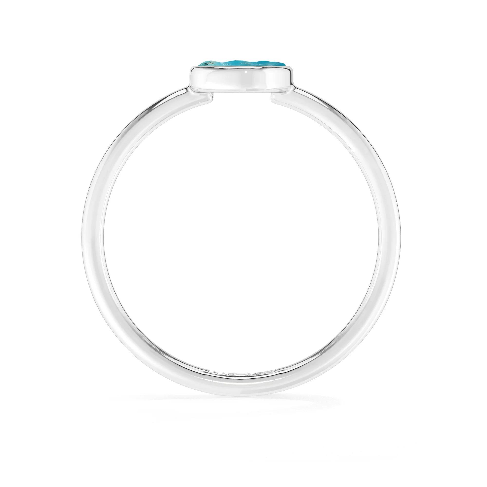 turquoise stackable bezel-set ring