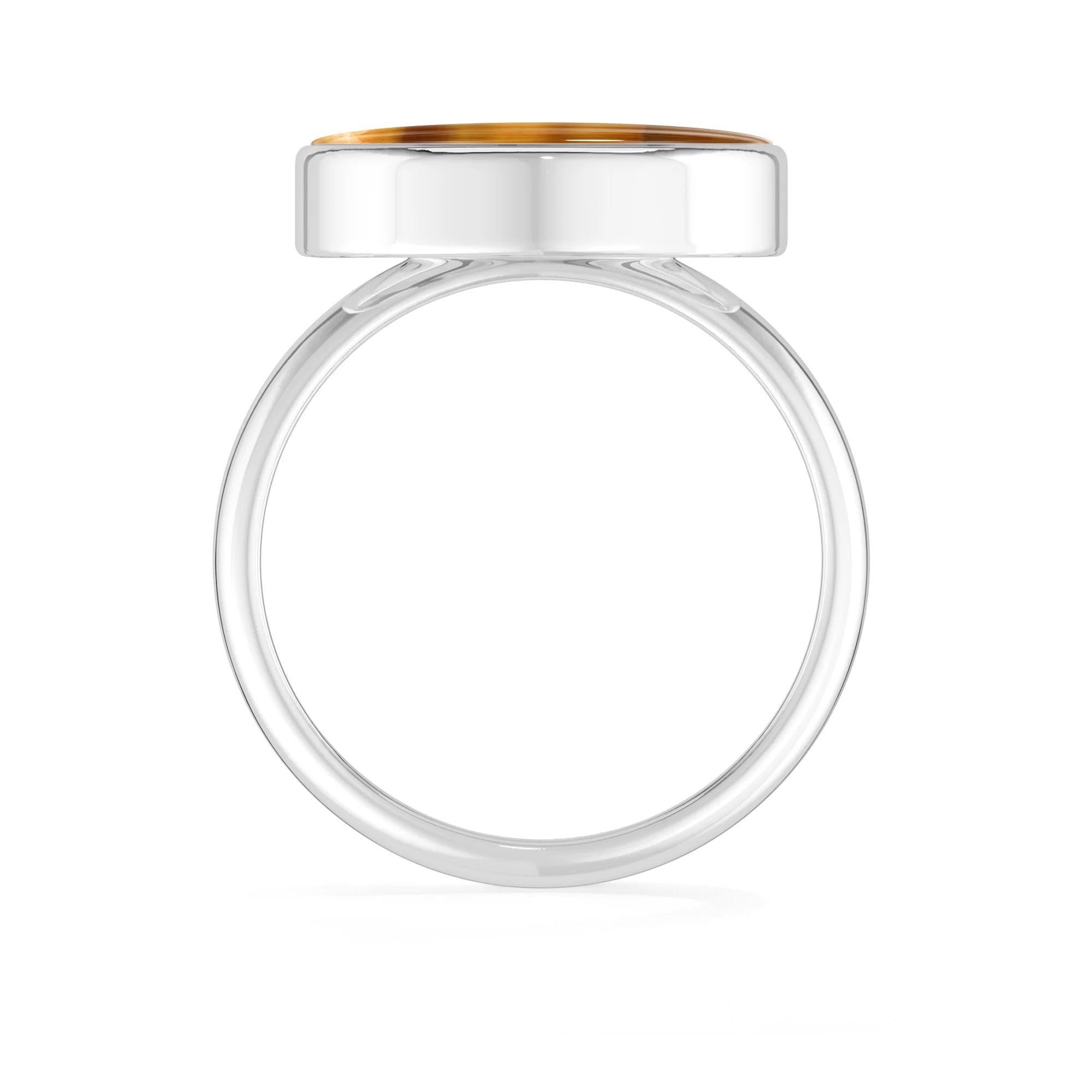 tiger-eye bezel-set ring