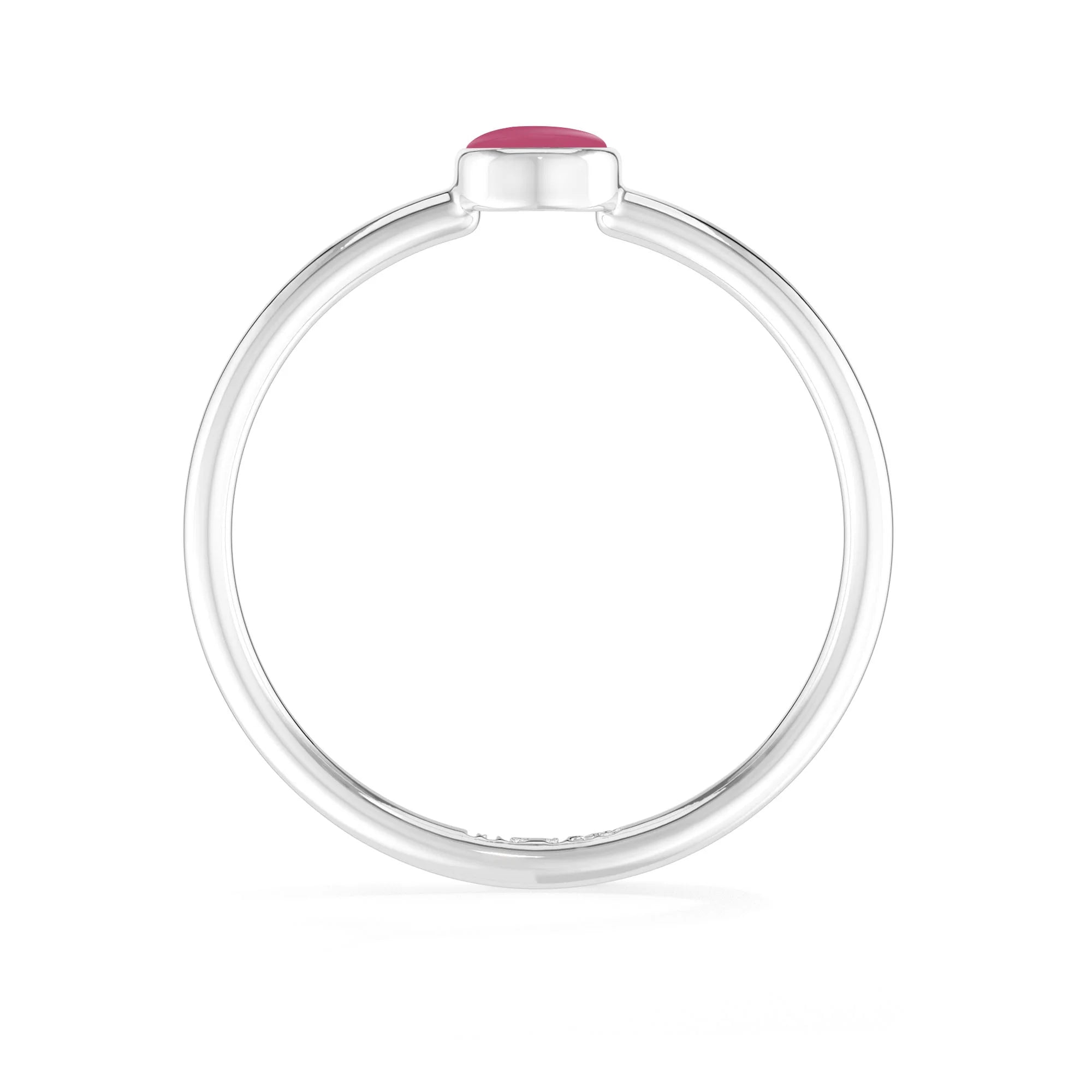 pink tourmaline stackable bezel-set ring
