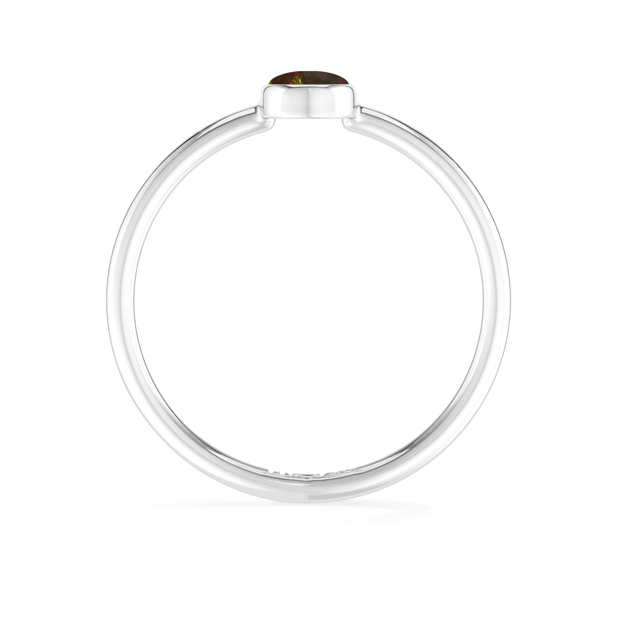 ammolite bezel-set ring