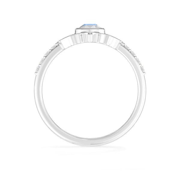 rainbow moonstone bezel-set ring