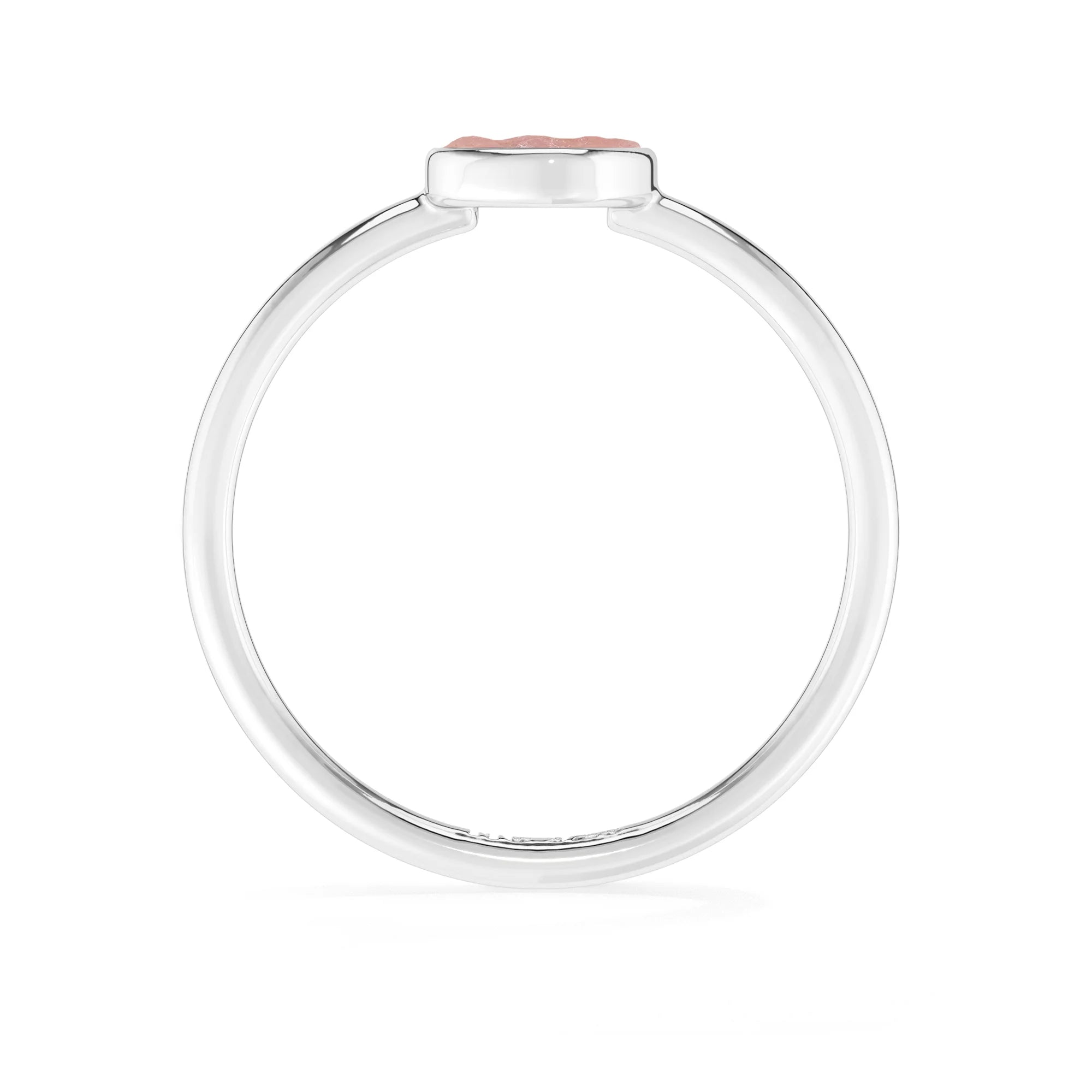 rose quartz stackable bezel-set ring