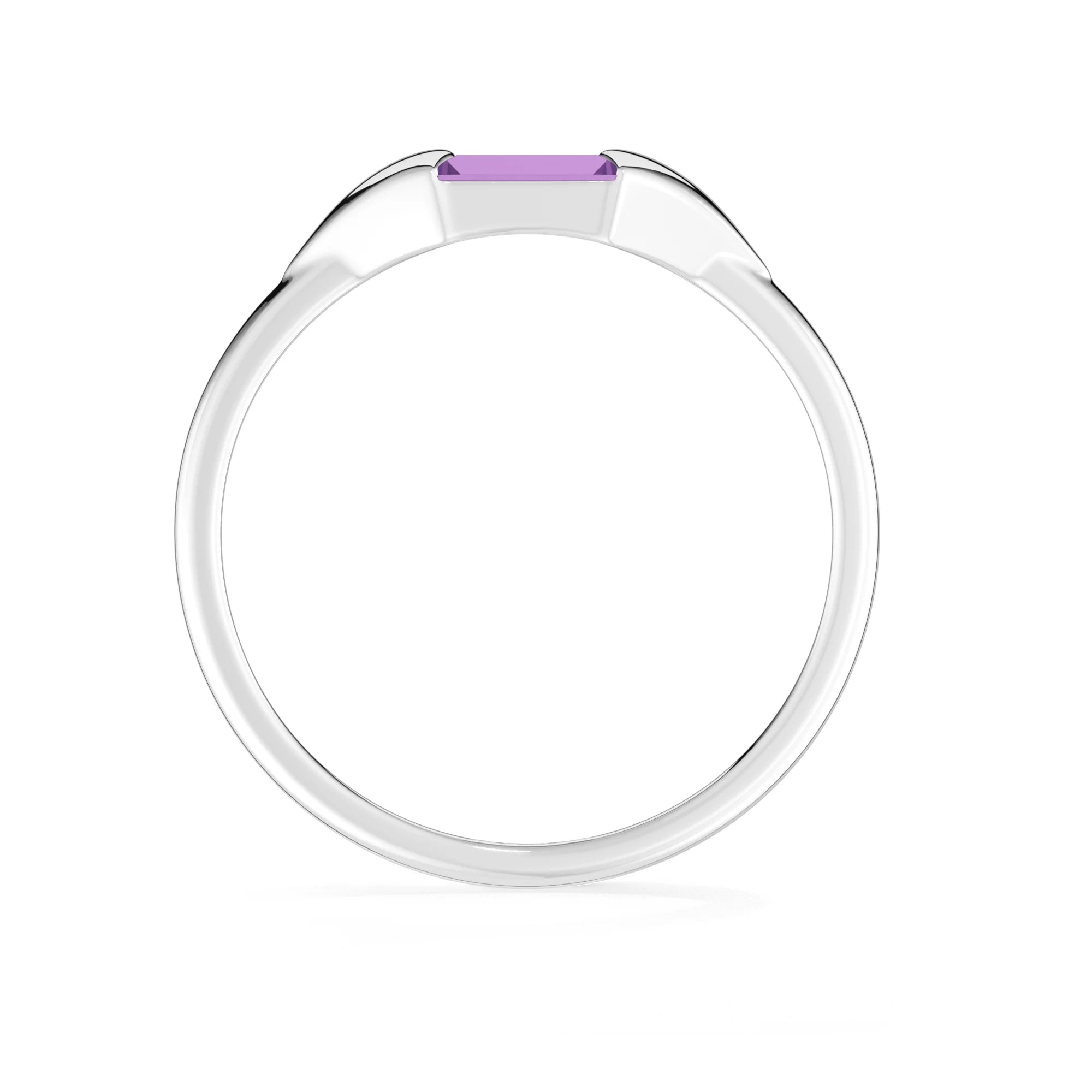 amethyst bezel-set ring