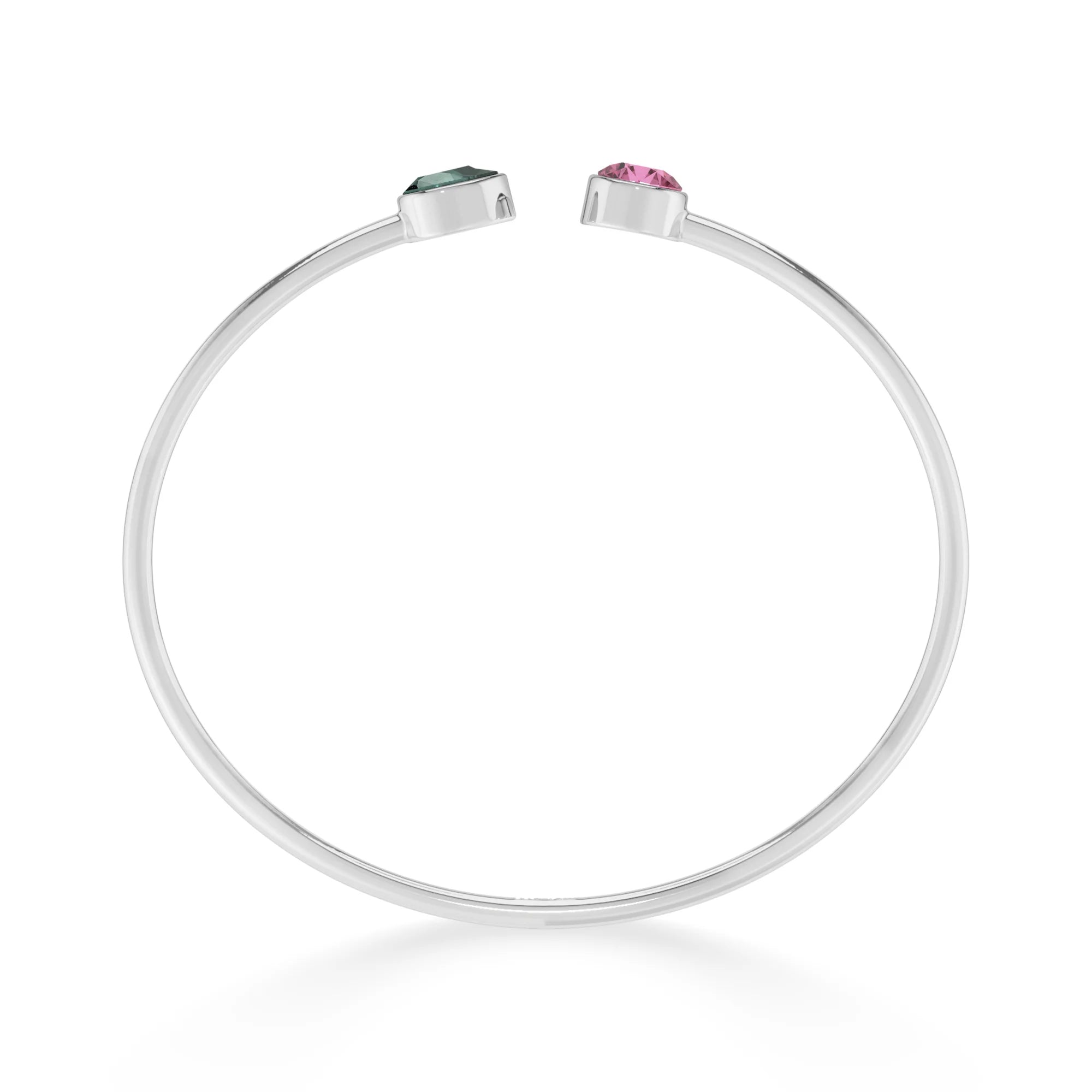 green tourmaline with pink tourmaline cut bracelet