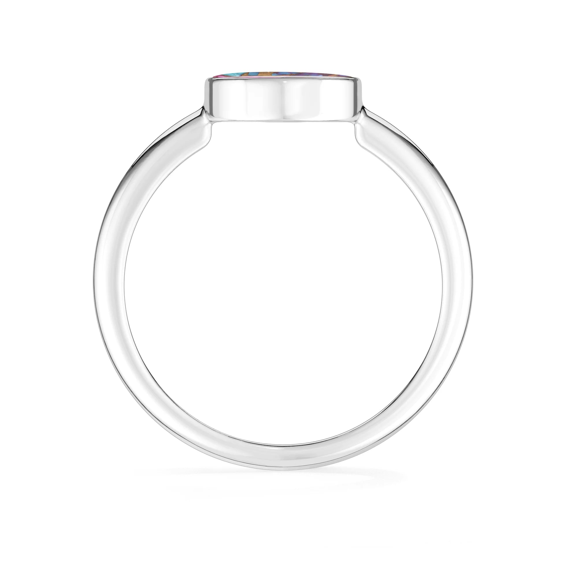 pink spiny-oyster bezel-set ring