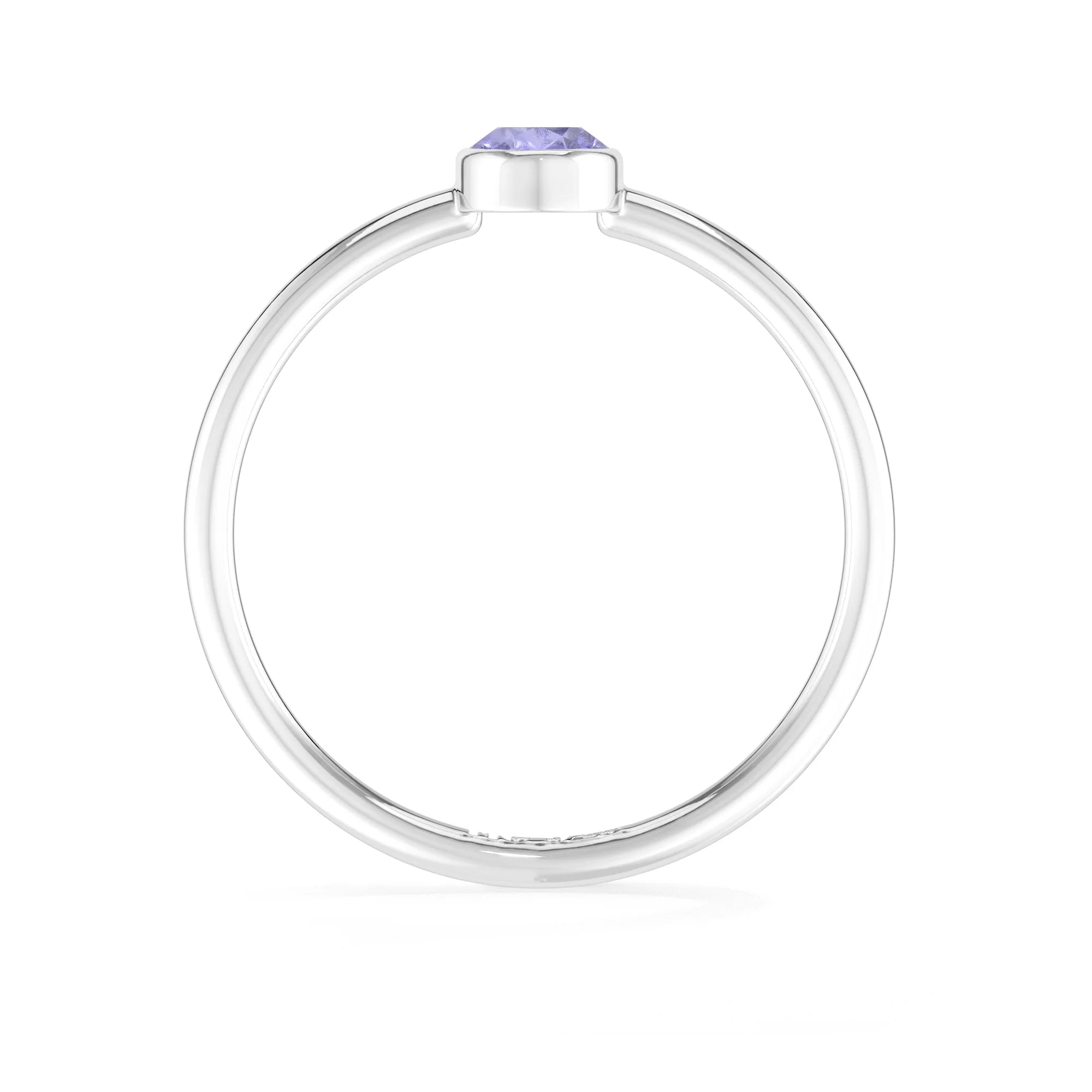 tanzanite stackable bezel-set ring