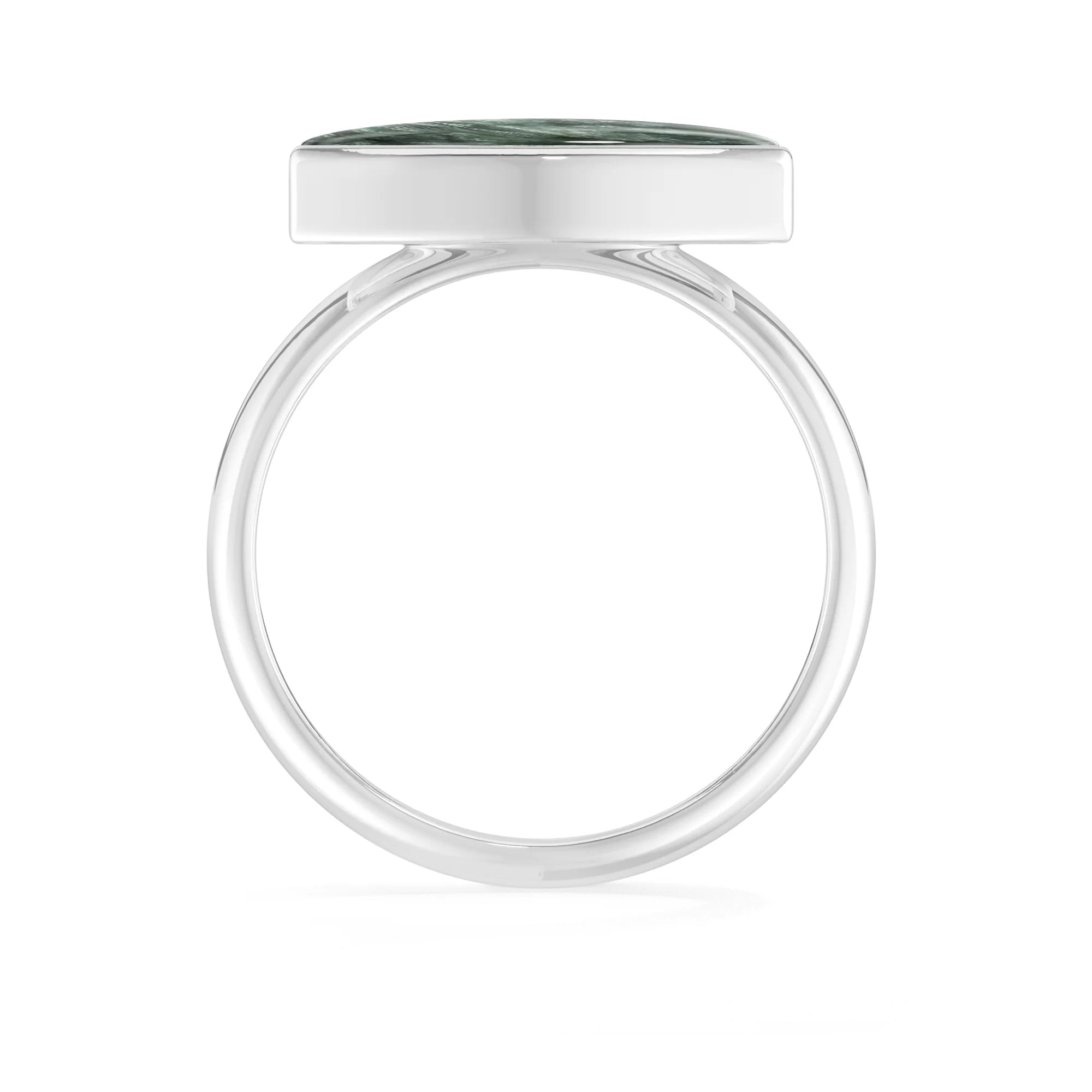 seraphinite bezel-set ring