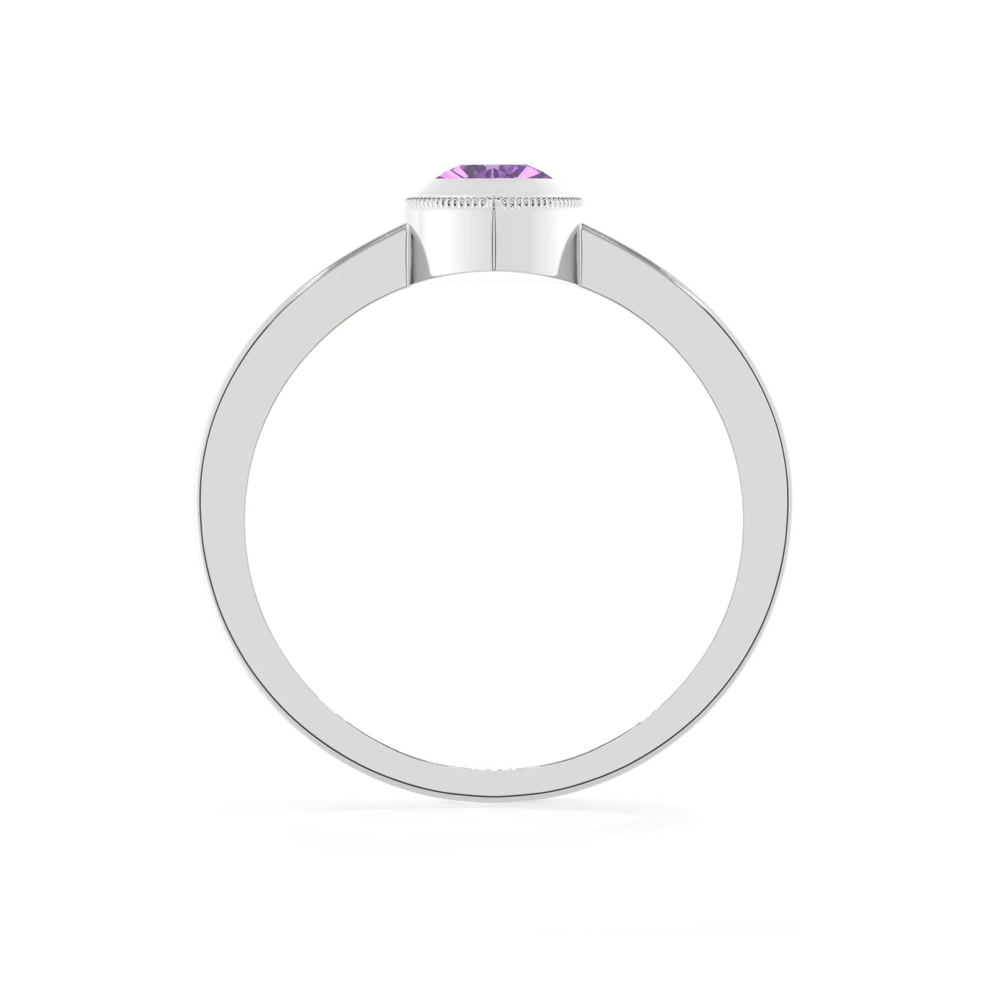 amethyst stackable bezel-set ring
