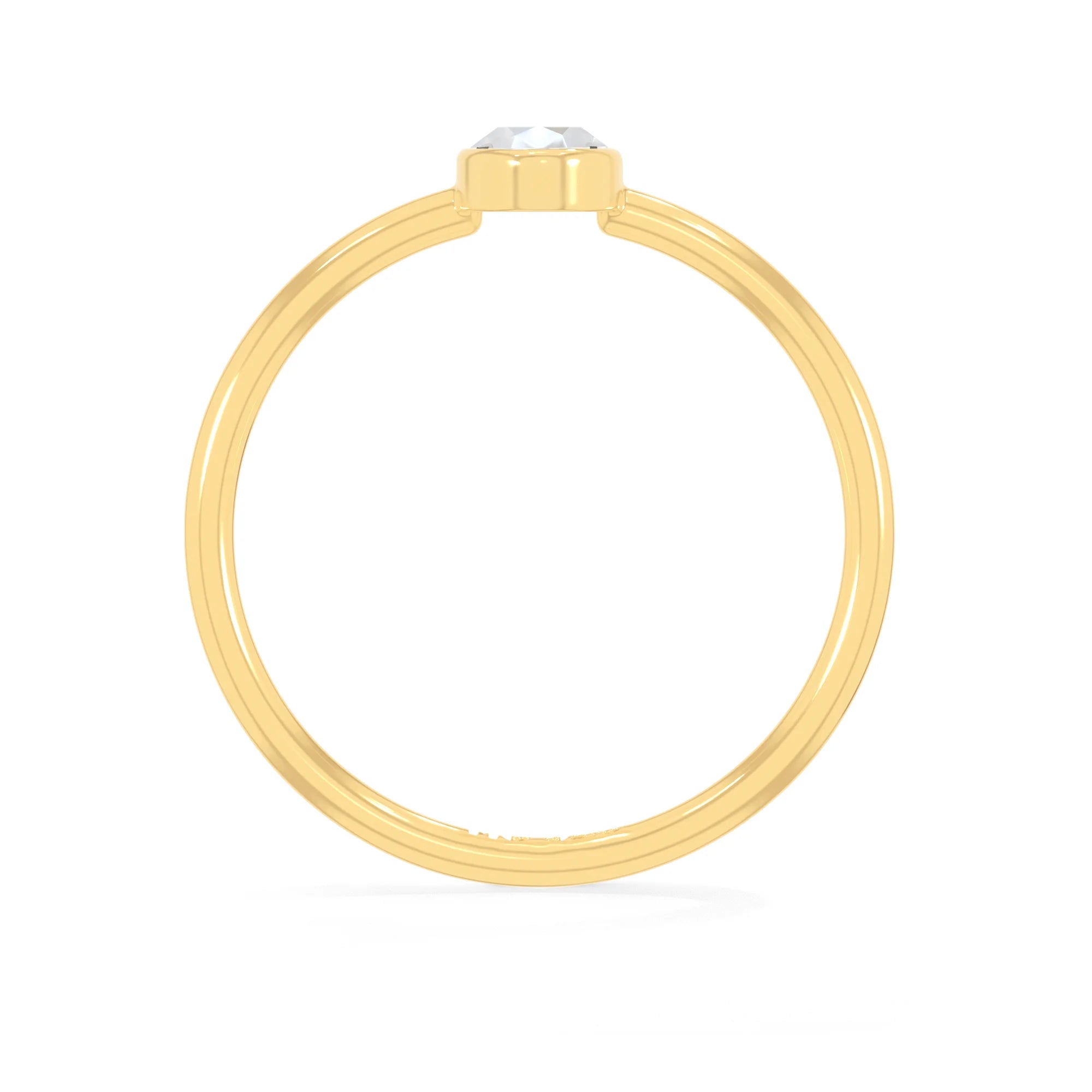 rainbow moonstone stackable bezel-set ring