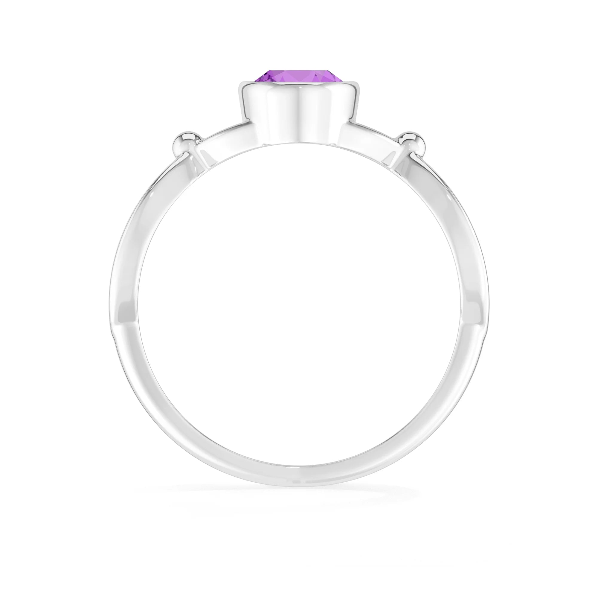 amethyst bezel-set ring