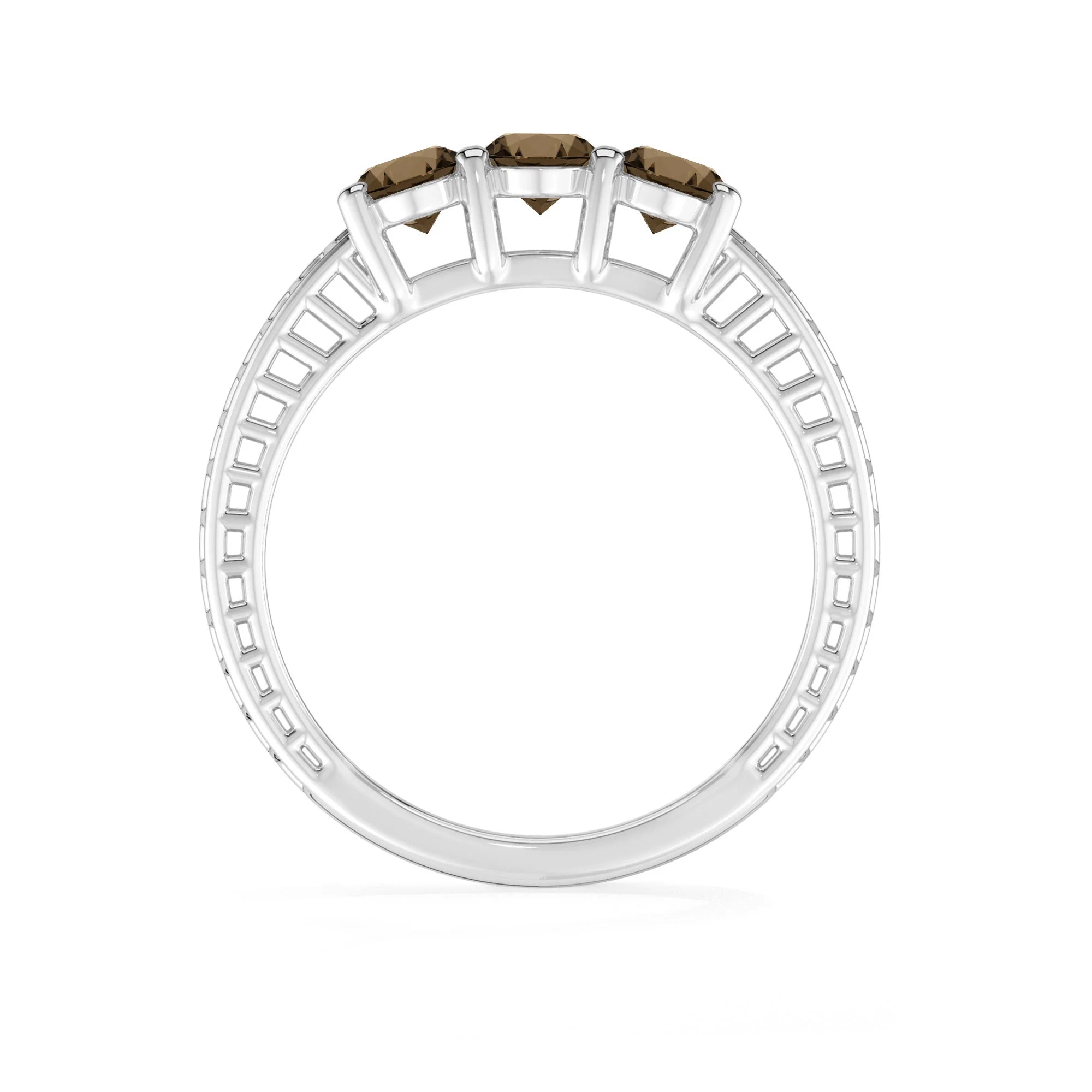 smoky-quartz prong-set ring