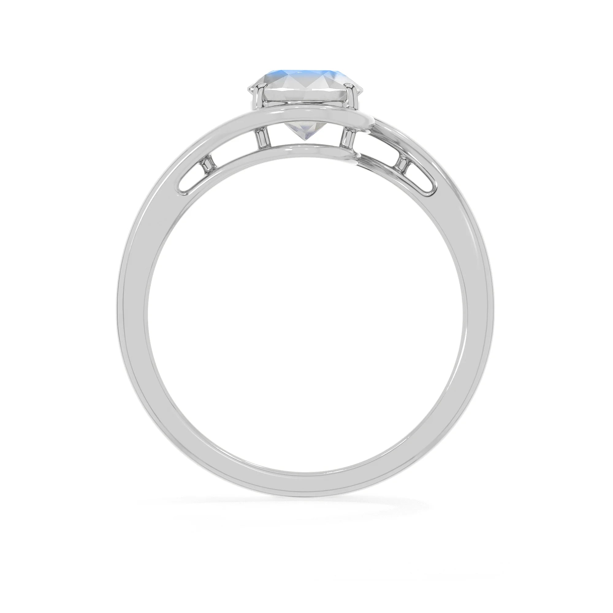 rainbow moonstone bezel-set ring