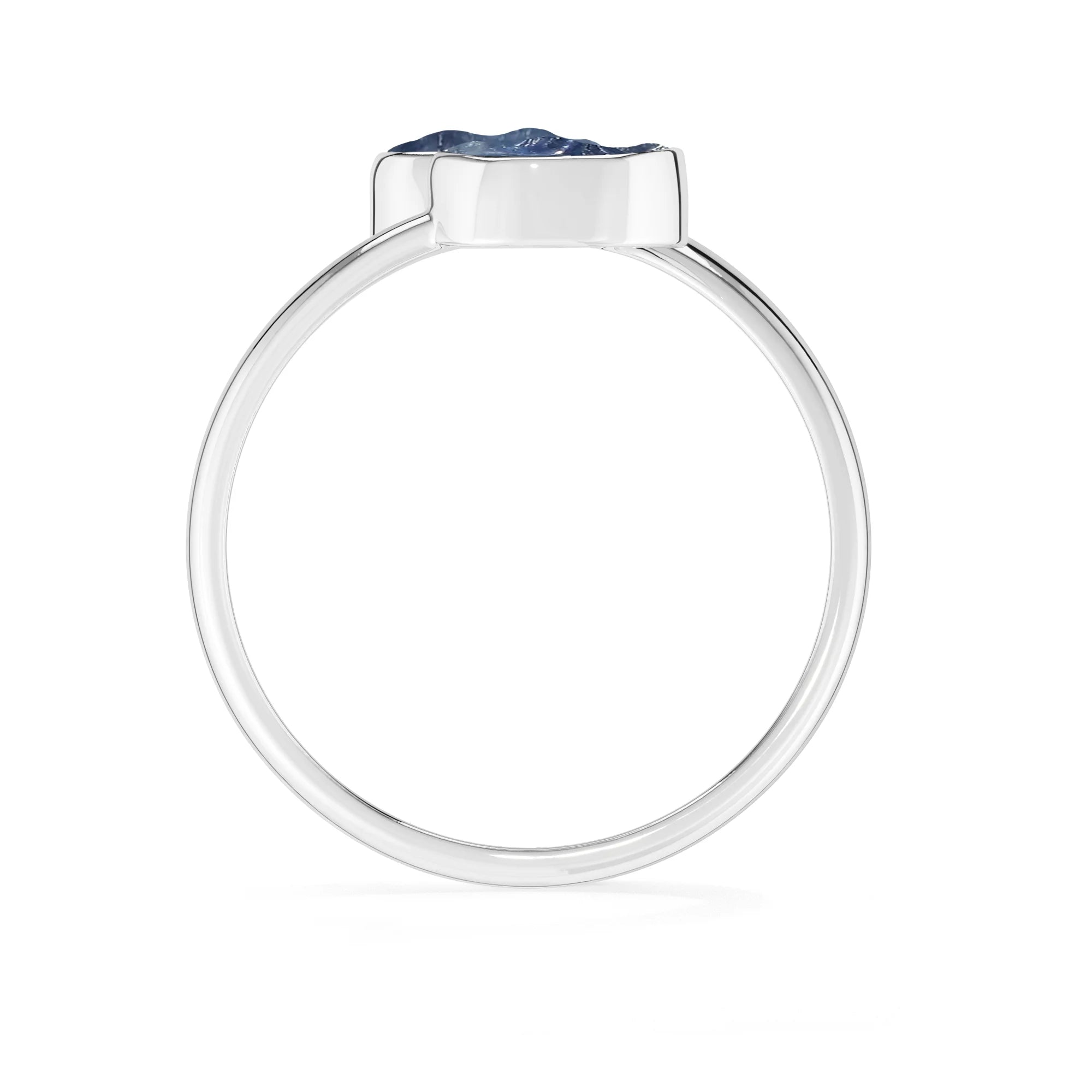 blue sapphire stackable bezel-set ring
