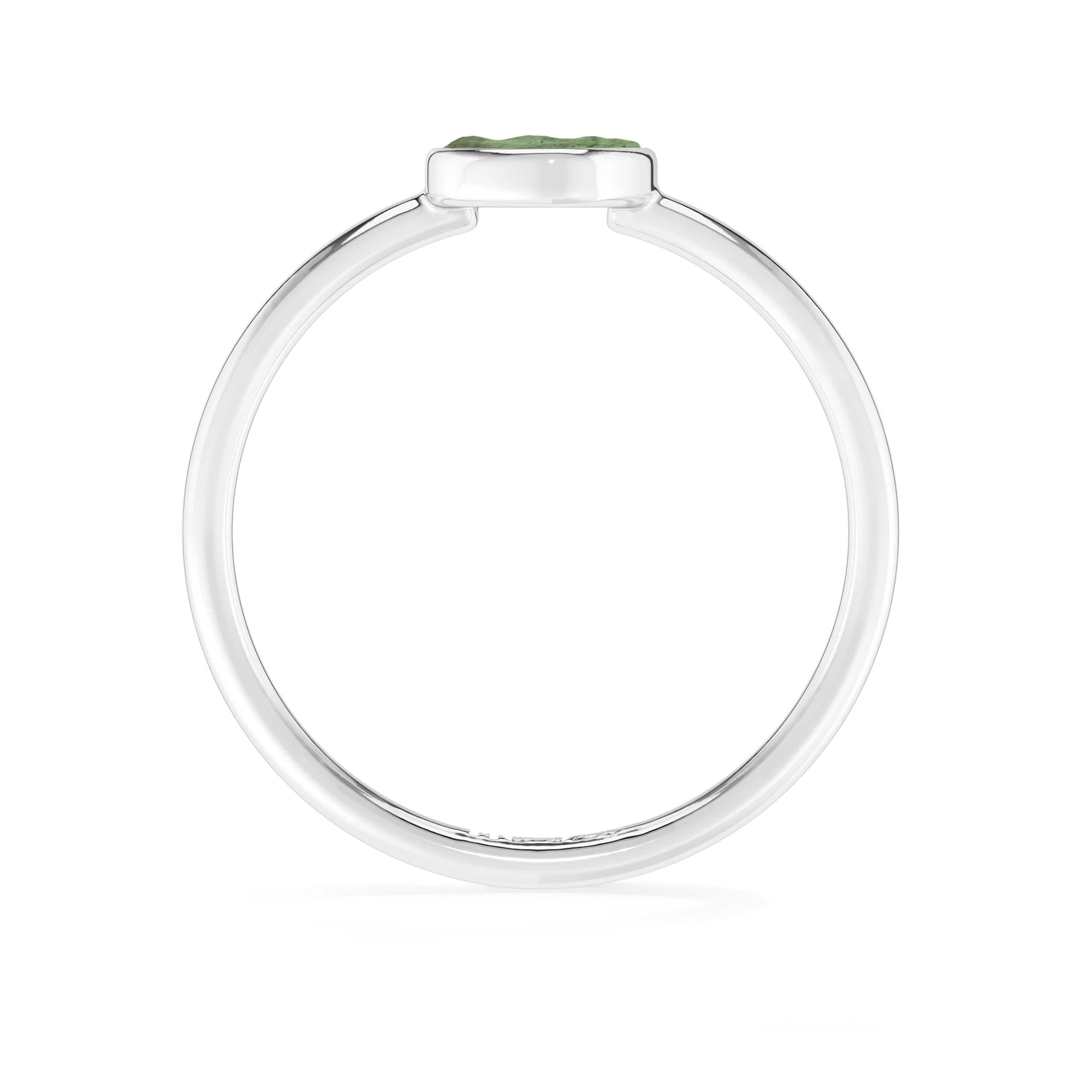 green tourmaline stackable bezel-set ring
