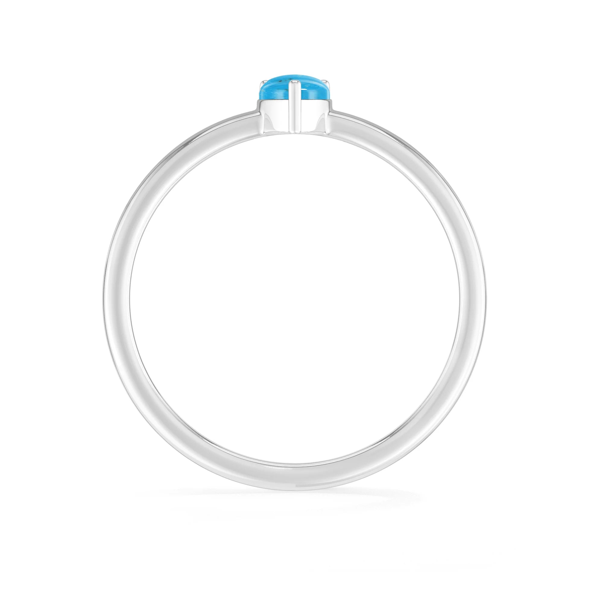 white topaz stackable prong-set ring