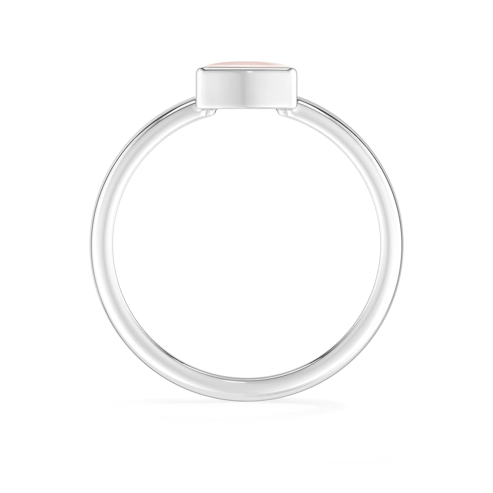 rose-quartz bezel-set ring