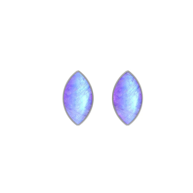 purple moonstone cab earrings