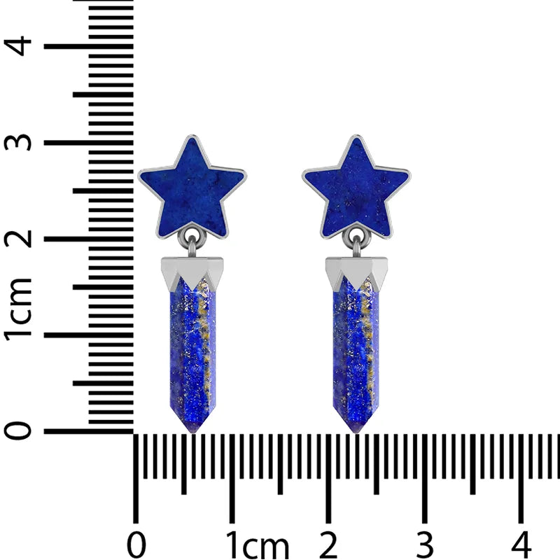 lapis lazuli slice earrings