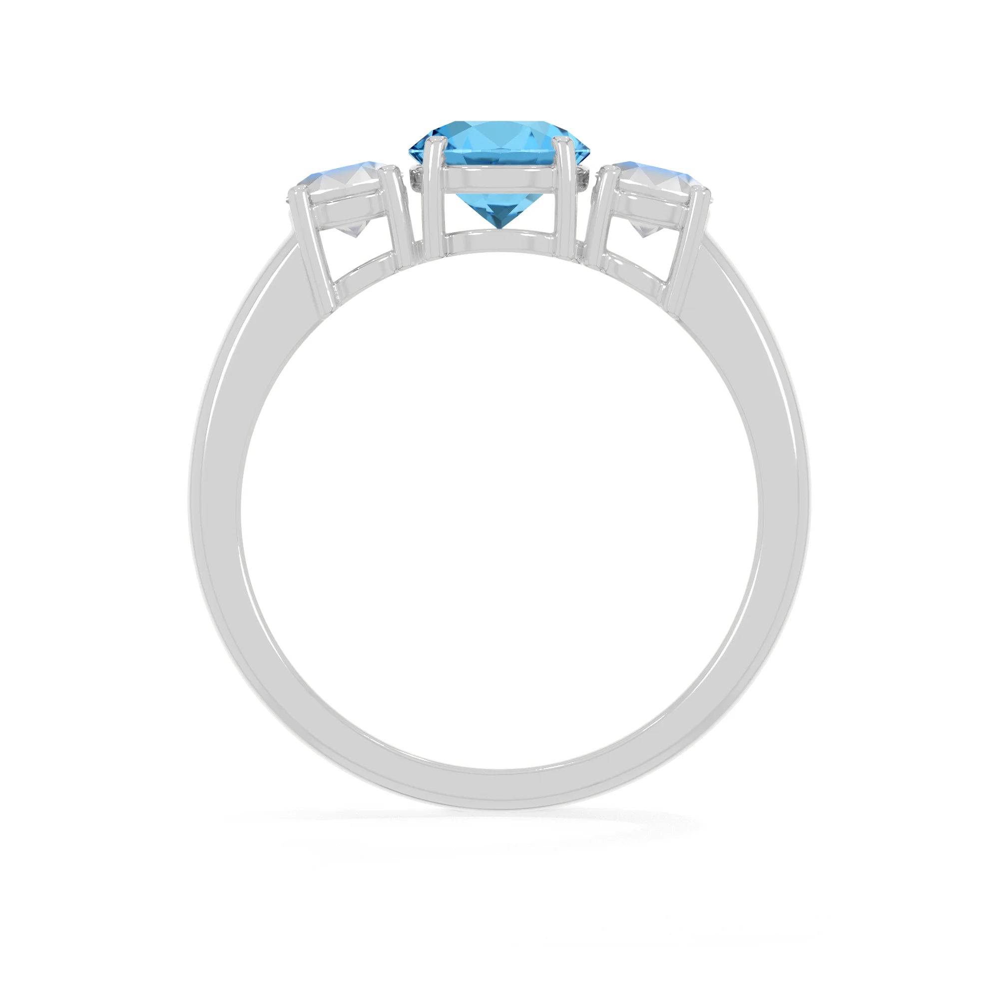 natural swiss blue topaz ring for women in sterling silver