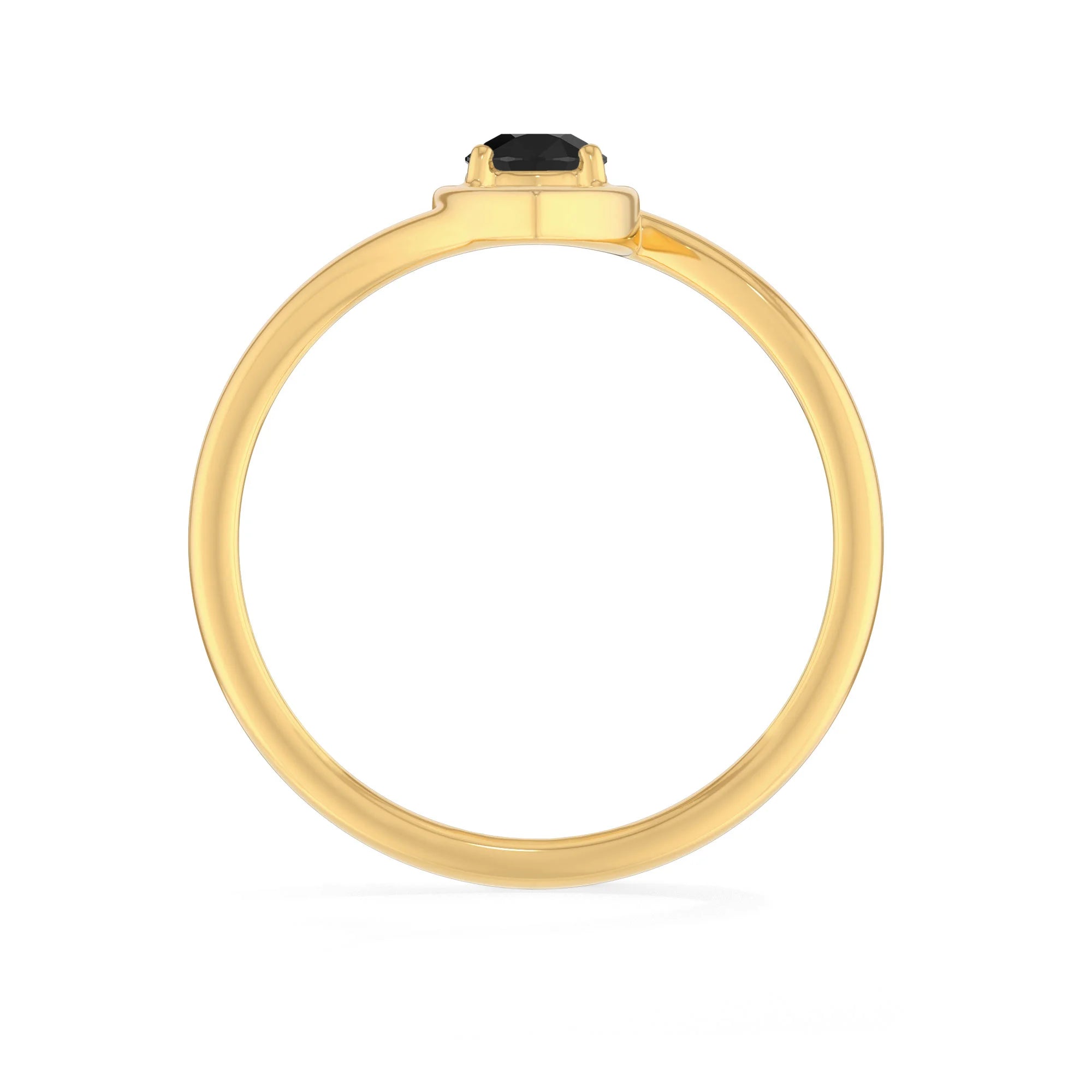natural black tourmaline ring for women in 18k gold vermeil