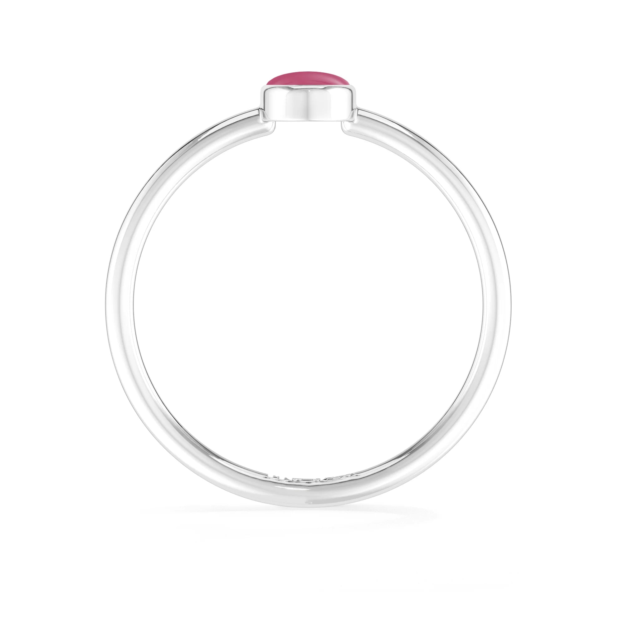 pink tourmaline stackable bezel-set ring