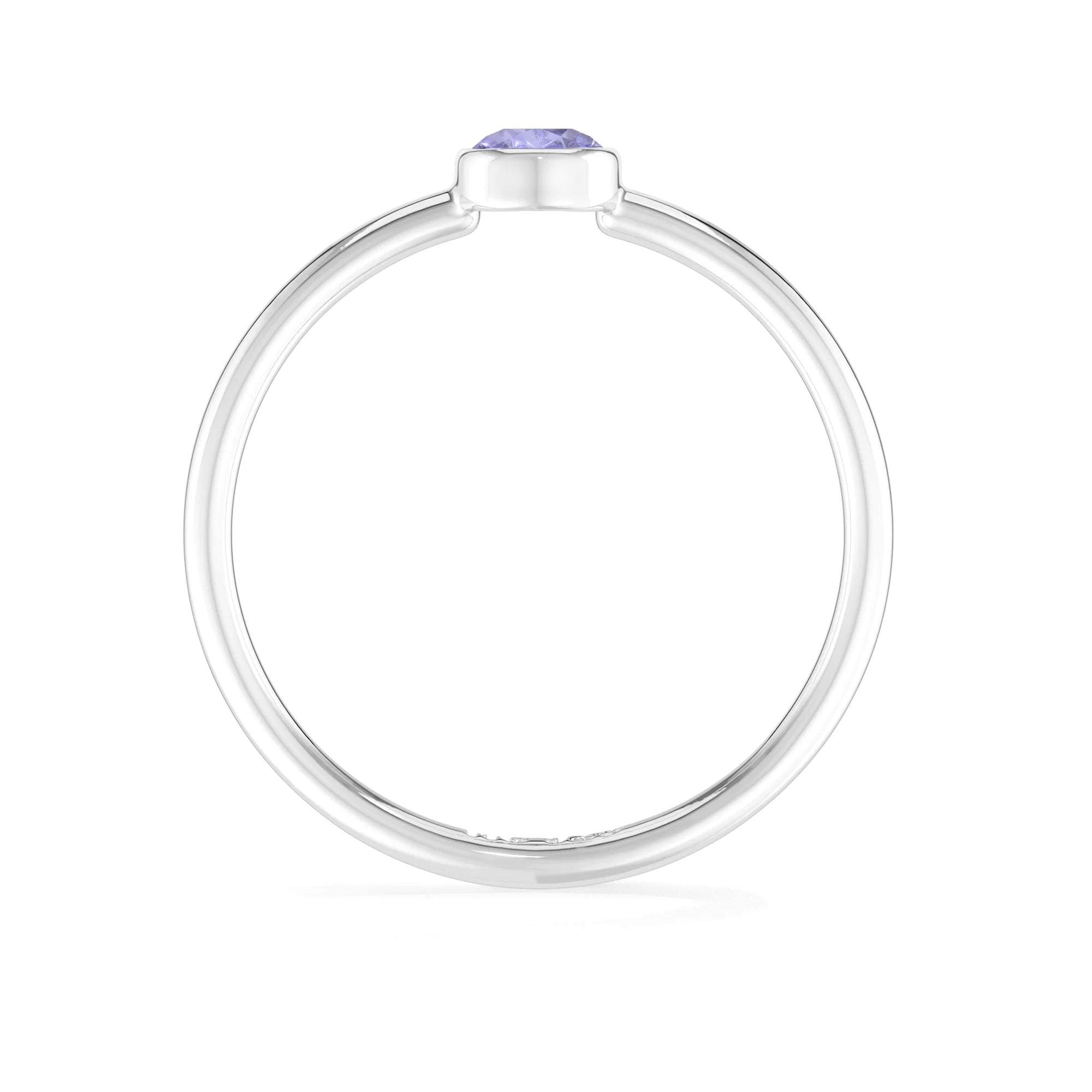 tanzanite stackable bezel-set ring