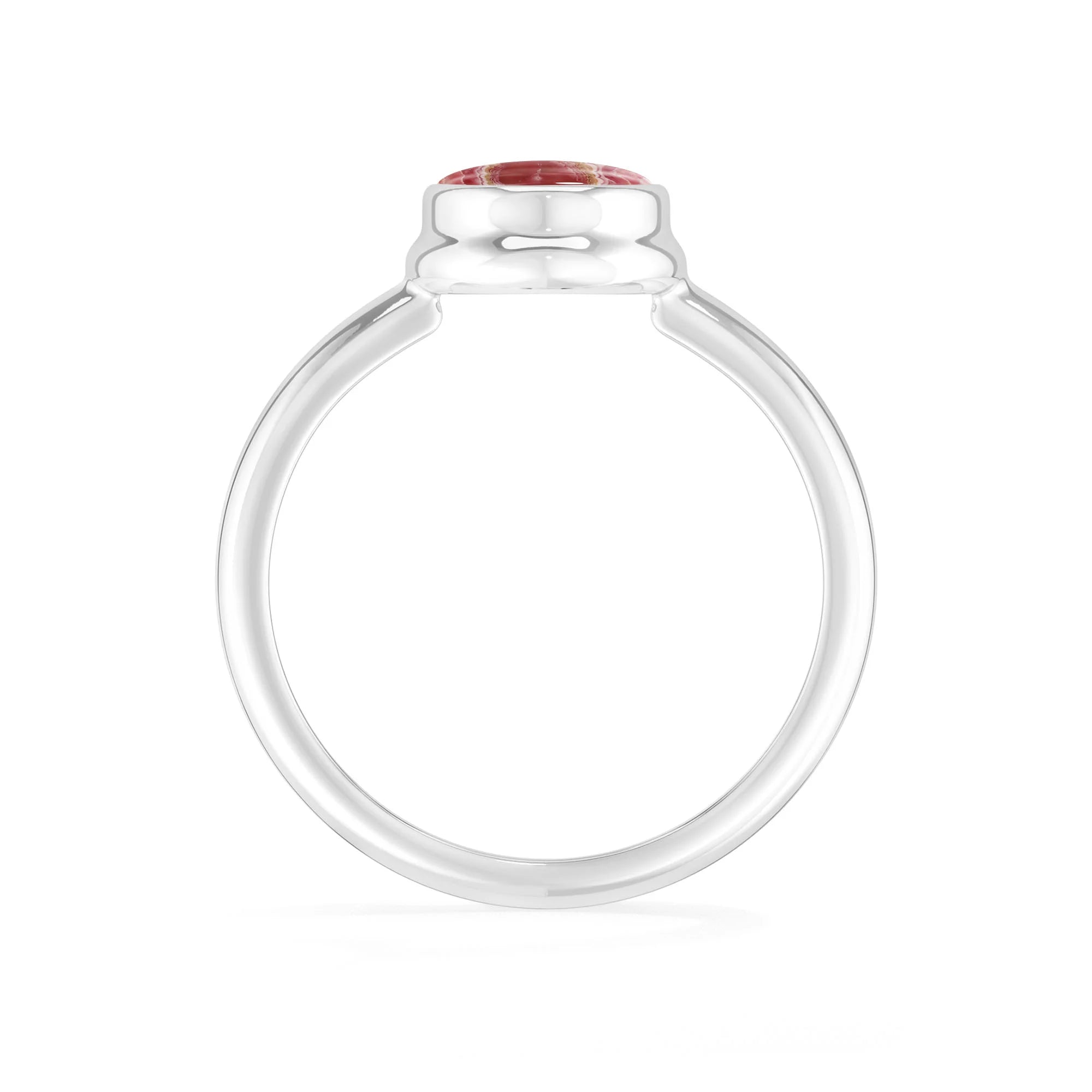 rhodochrosite bezel-set ring
