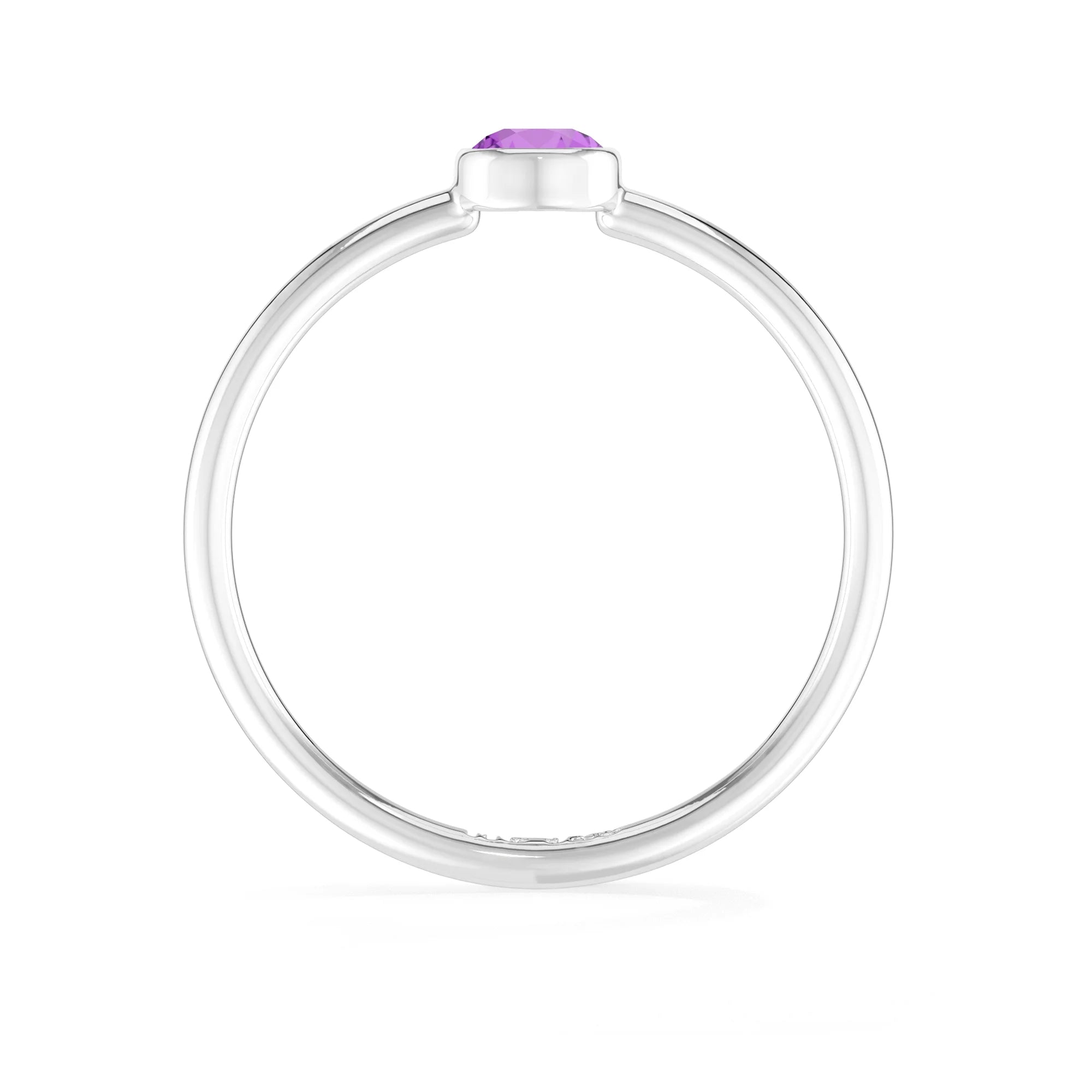 amethyst stackable bezel-set ring