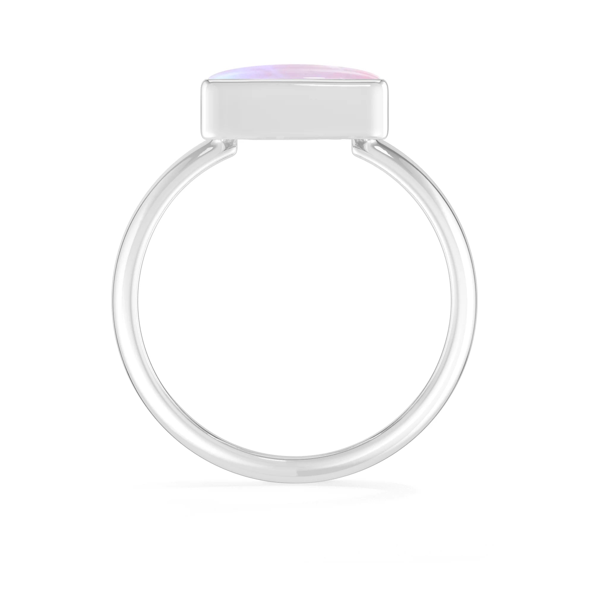 pink-moonstone bezel-set ring