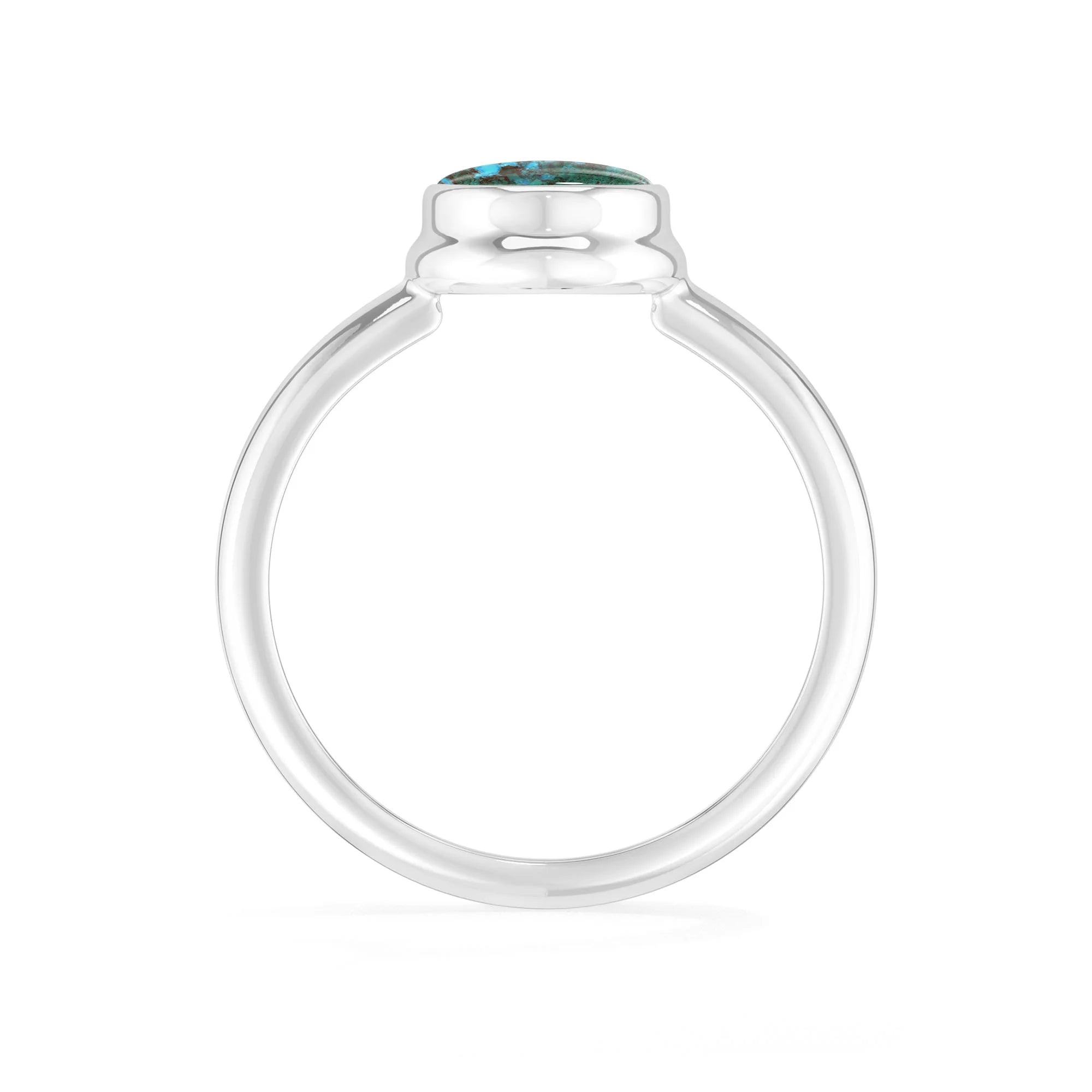 chrysocolla bezel-set ring