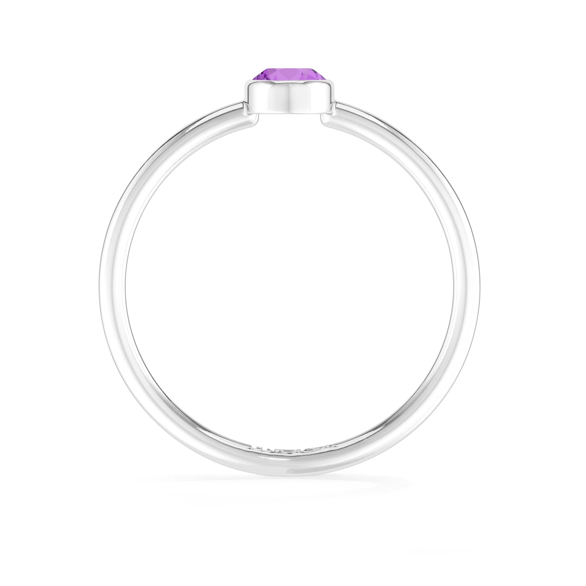 amethyst stackable bezel-set ring