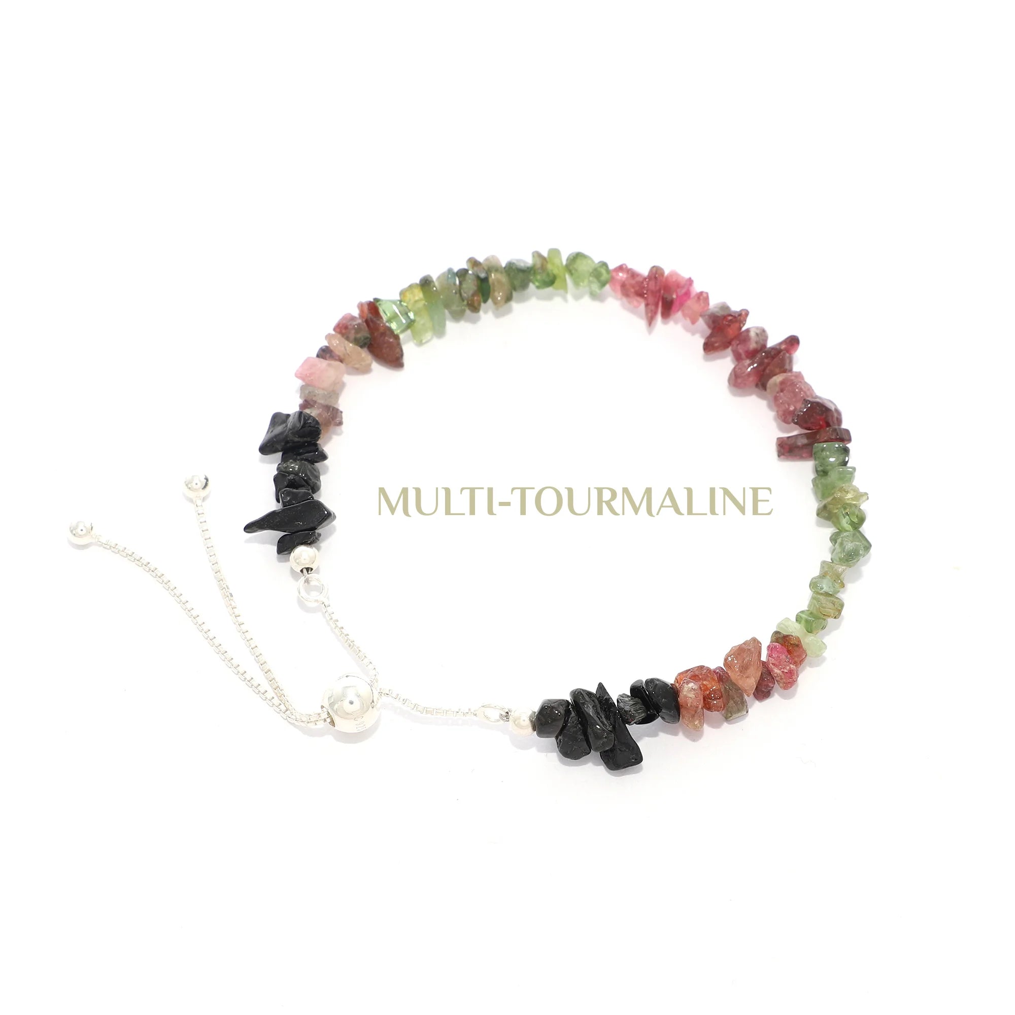 multi tourmaline rough bracelet