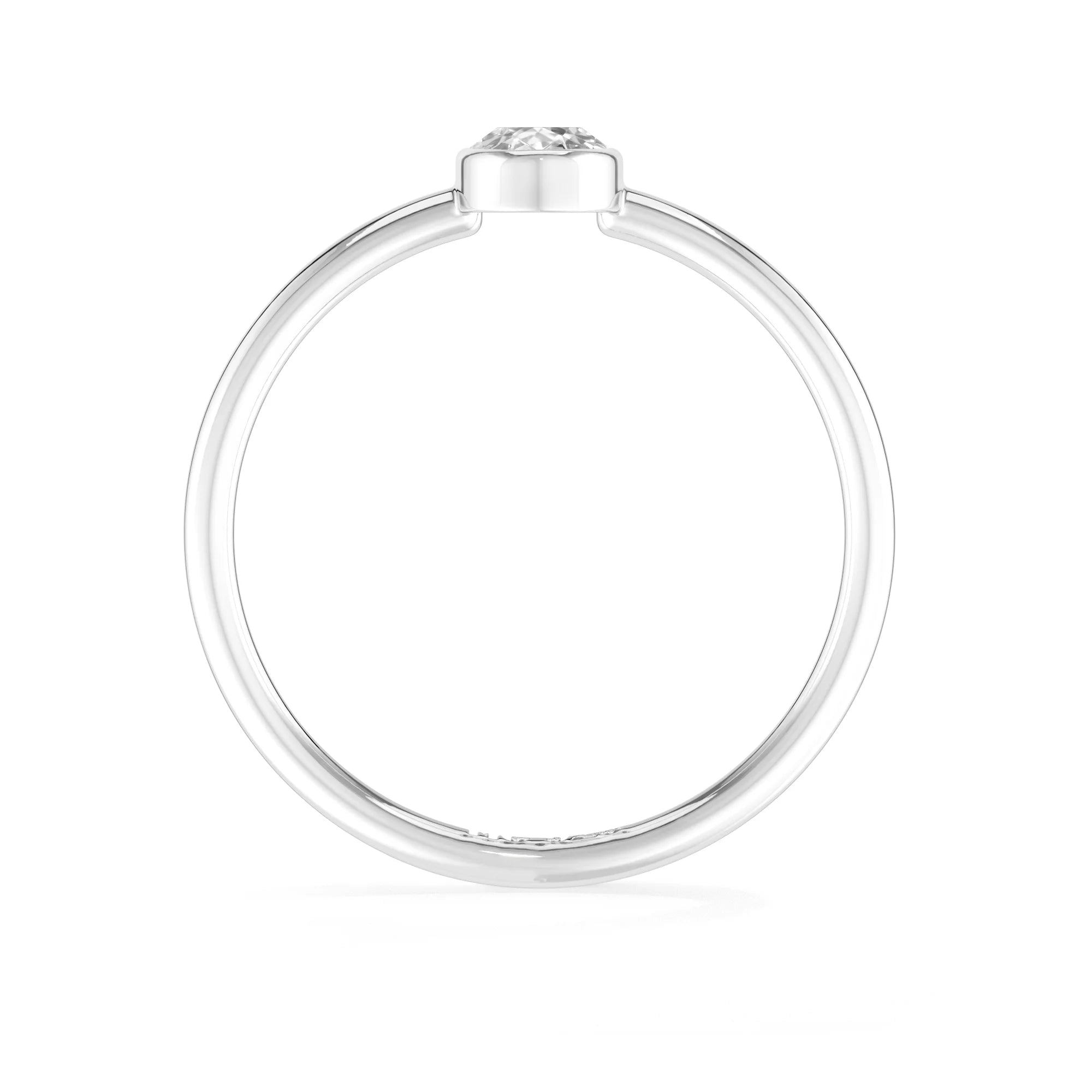 white topaz stackable bezel-set ring