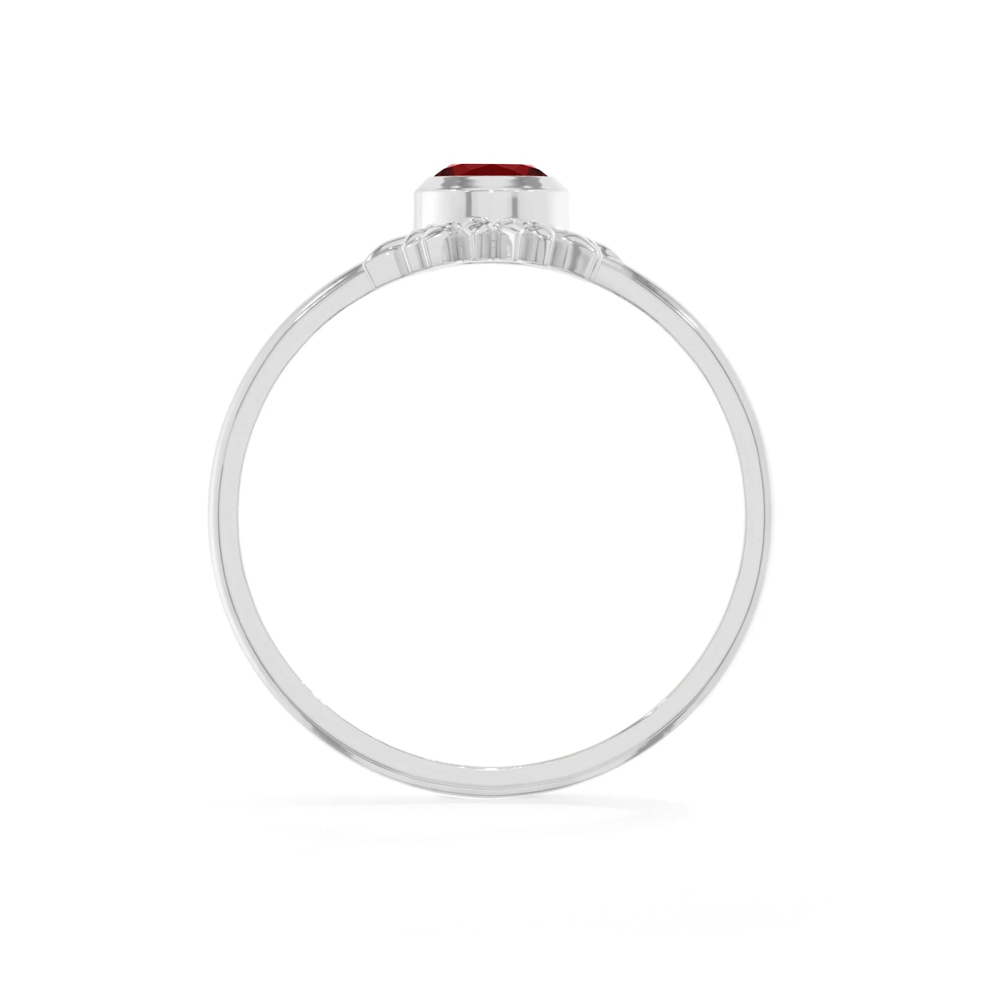 garnet stackable bezel-set ring