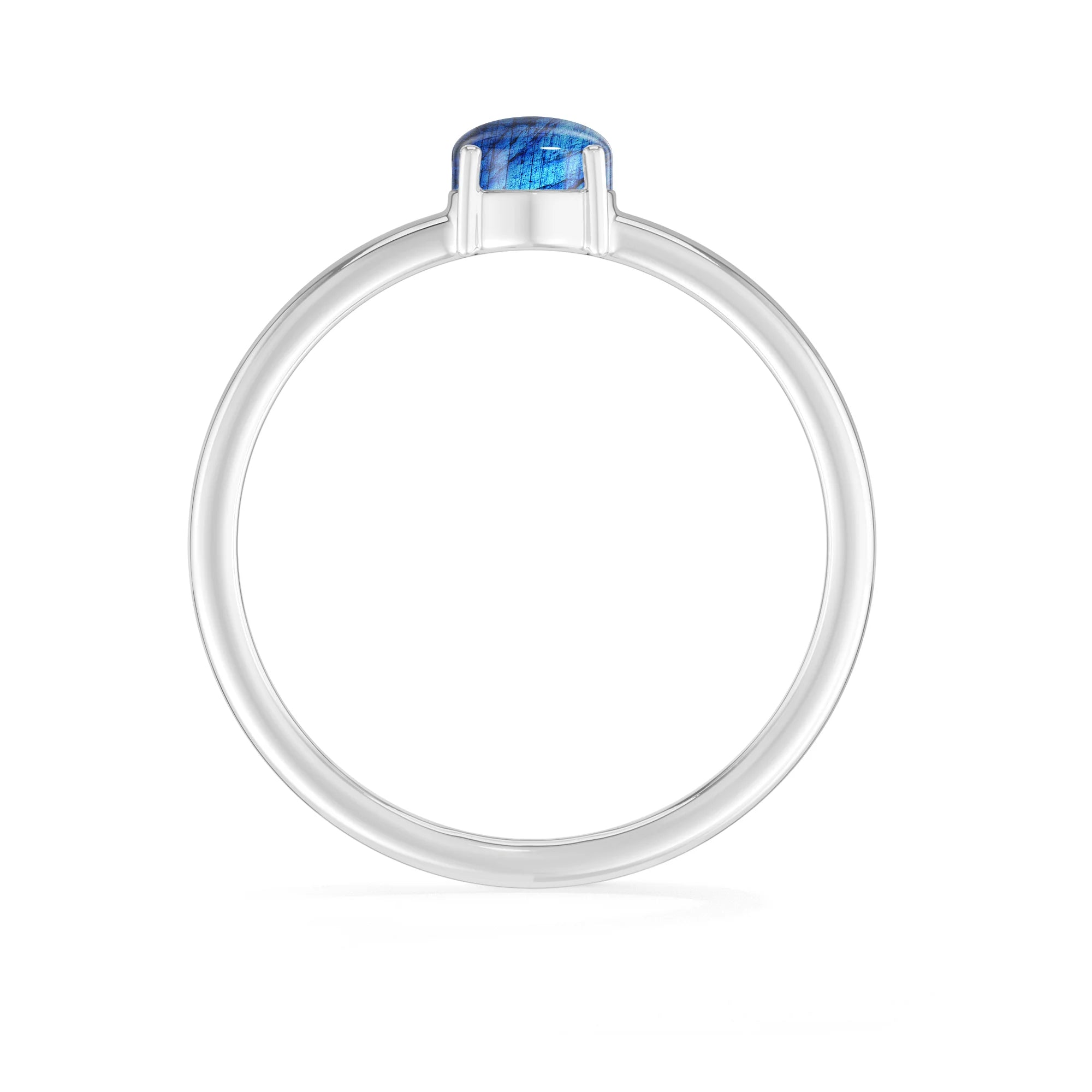 labradorite stackable prong-set ring