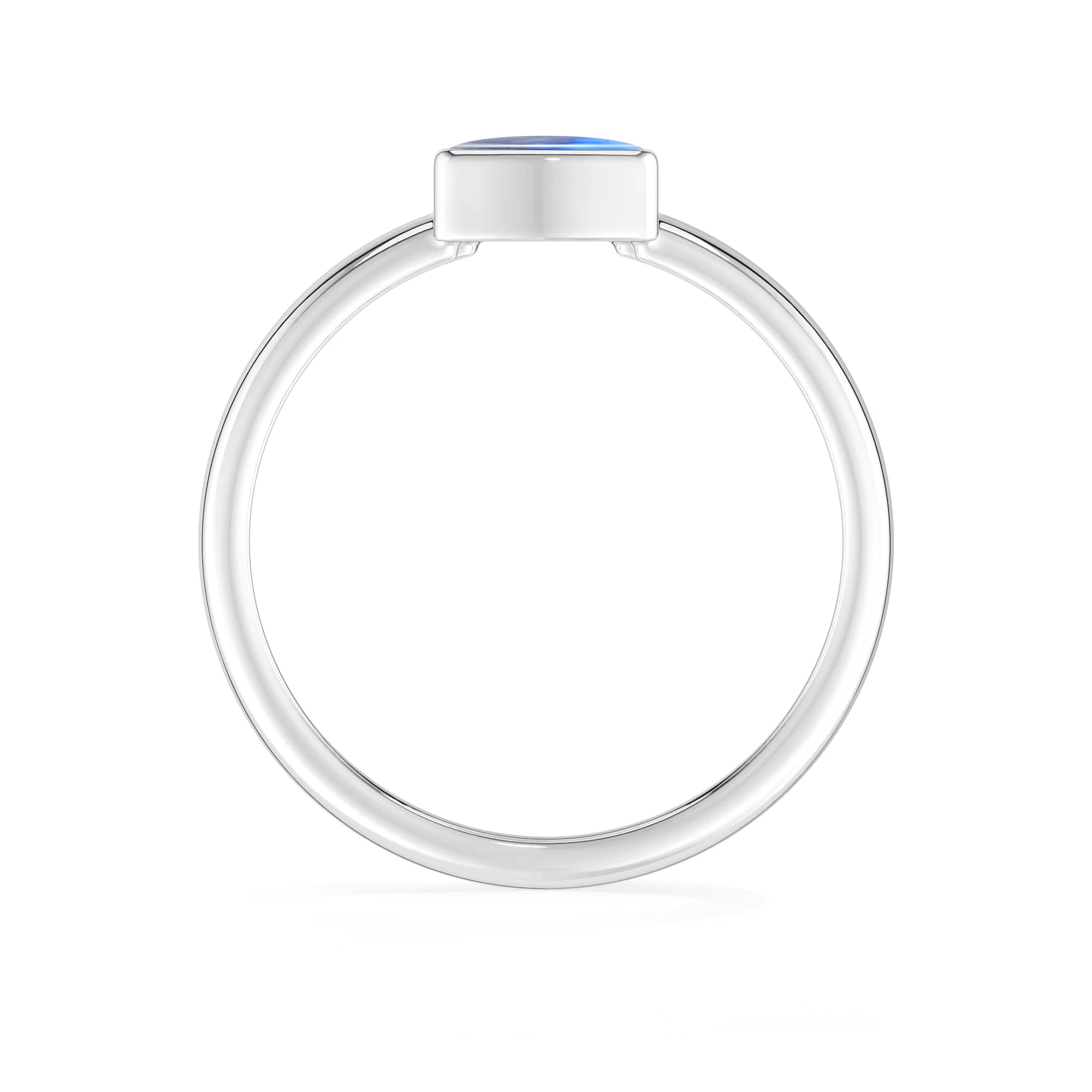 blue-moonstone bezel-set ring