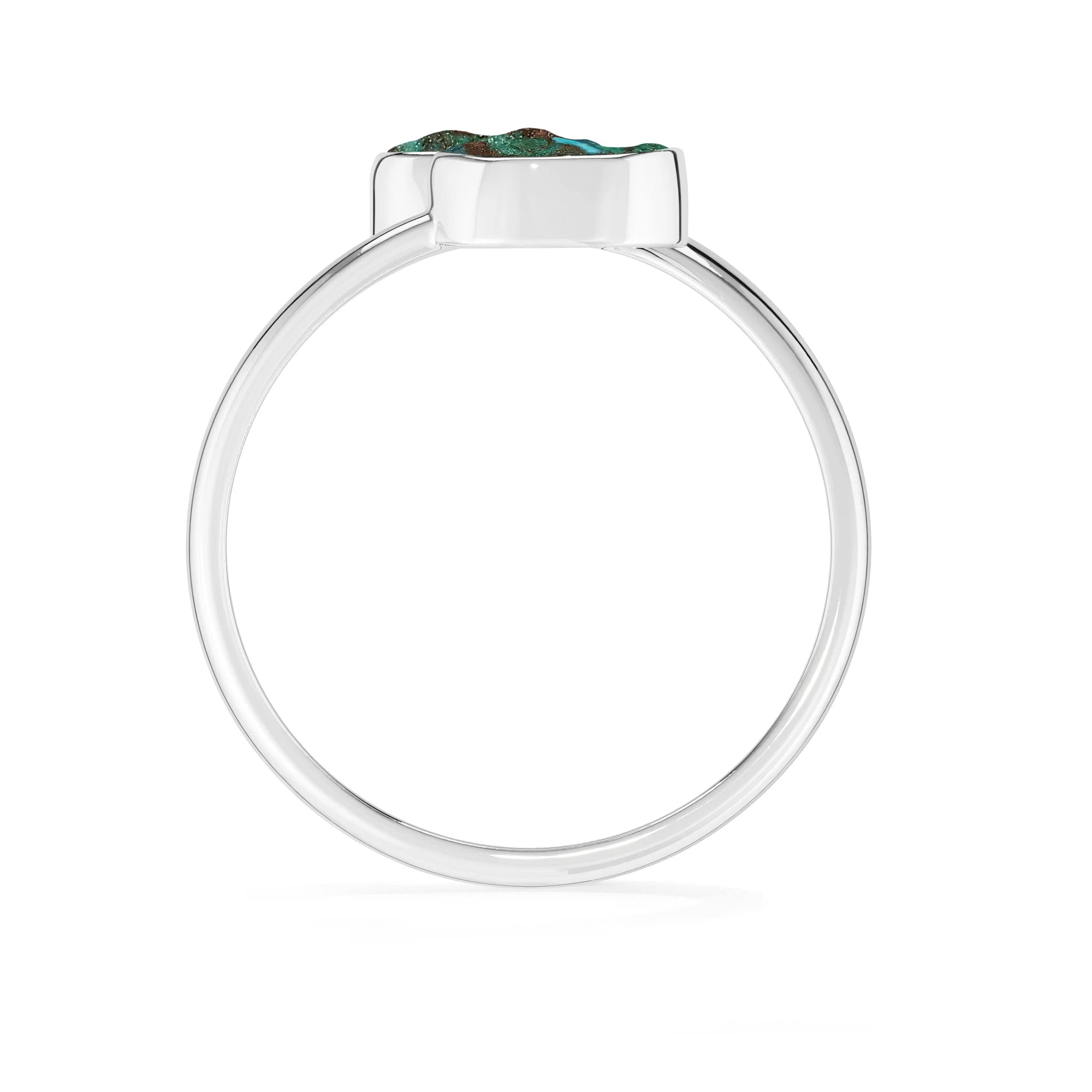 chrysocolla bezel-set ring