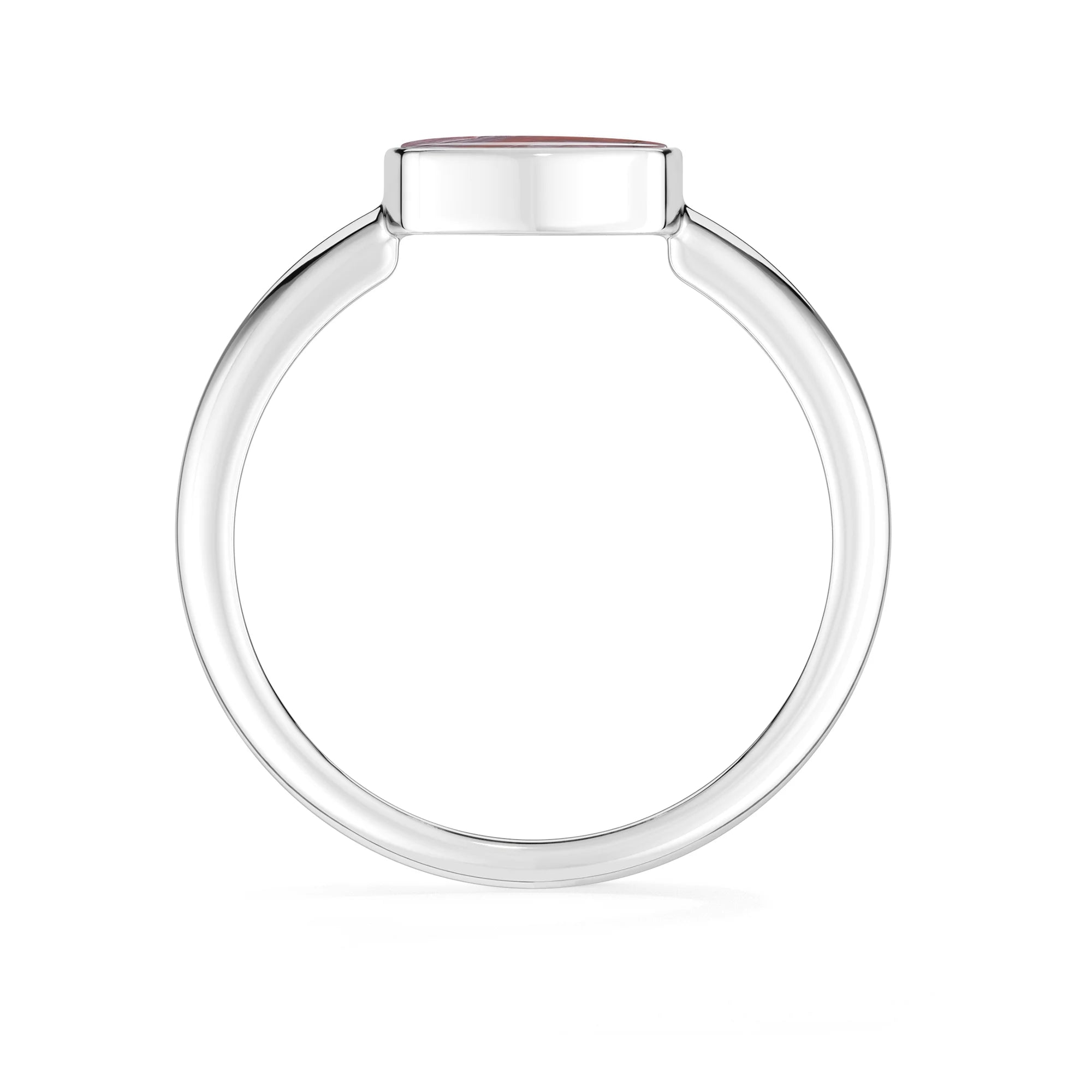 pink spiny-oyster bezel-set ring