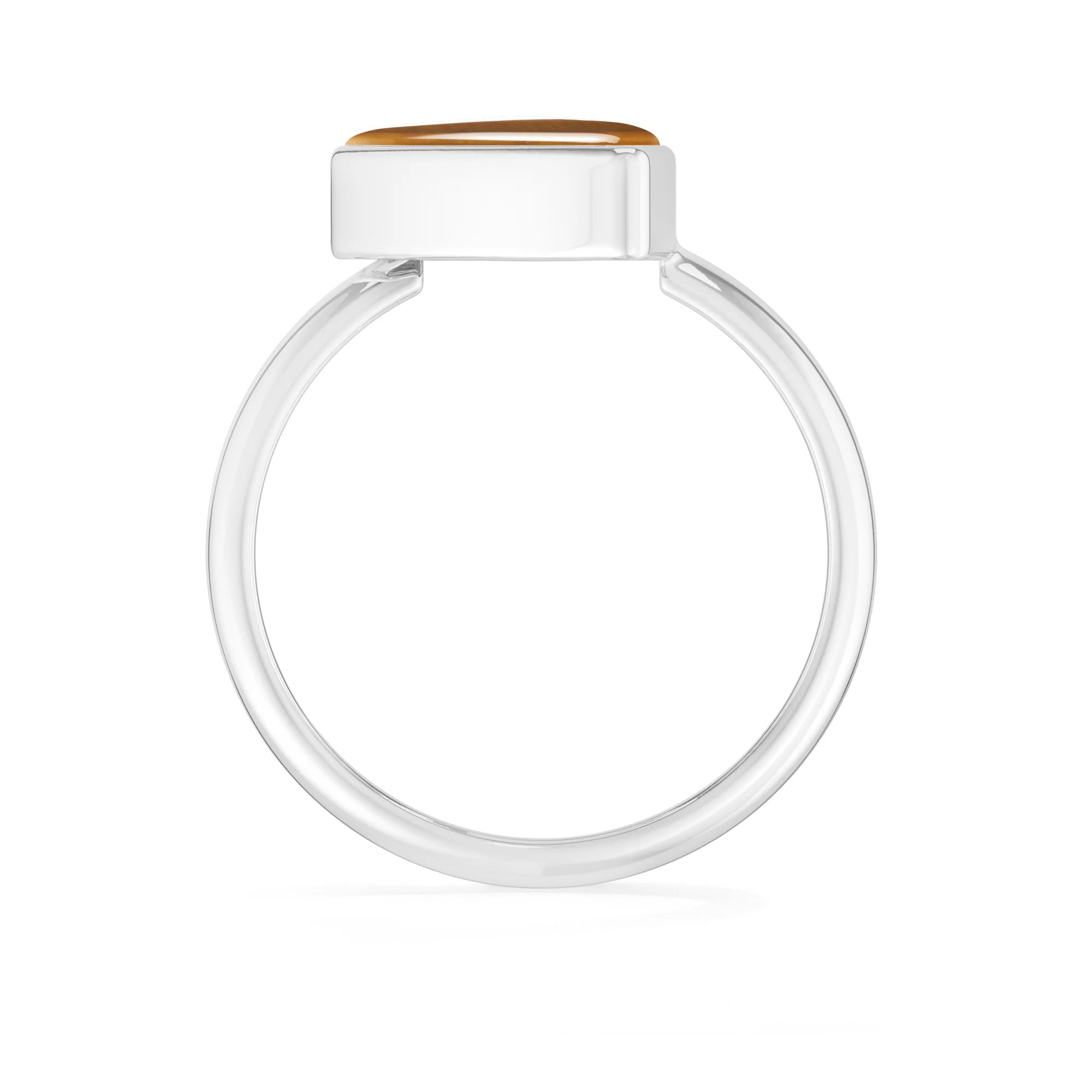 tiger-eye bezel-set ring
