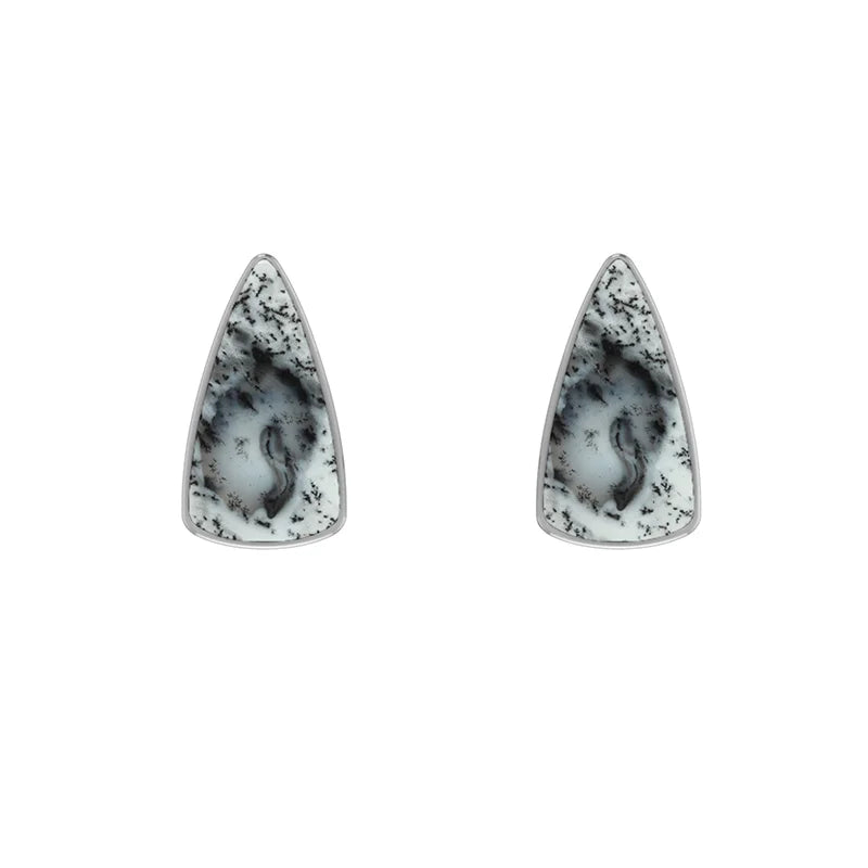 dendritic opal cab earrings