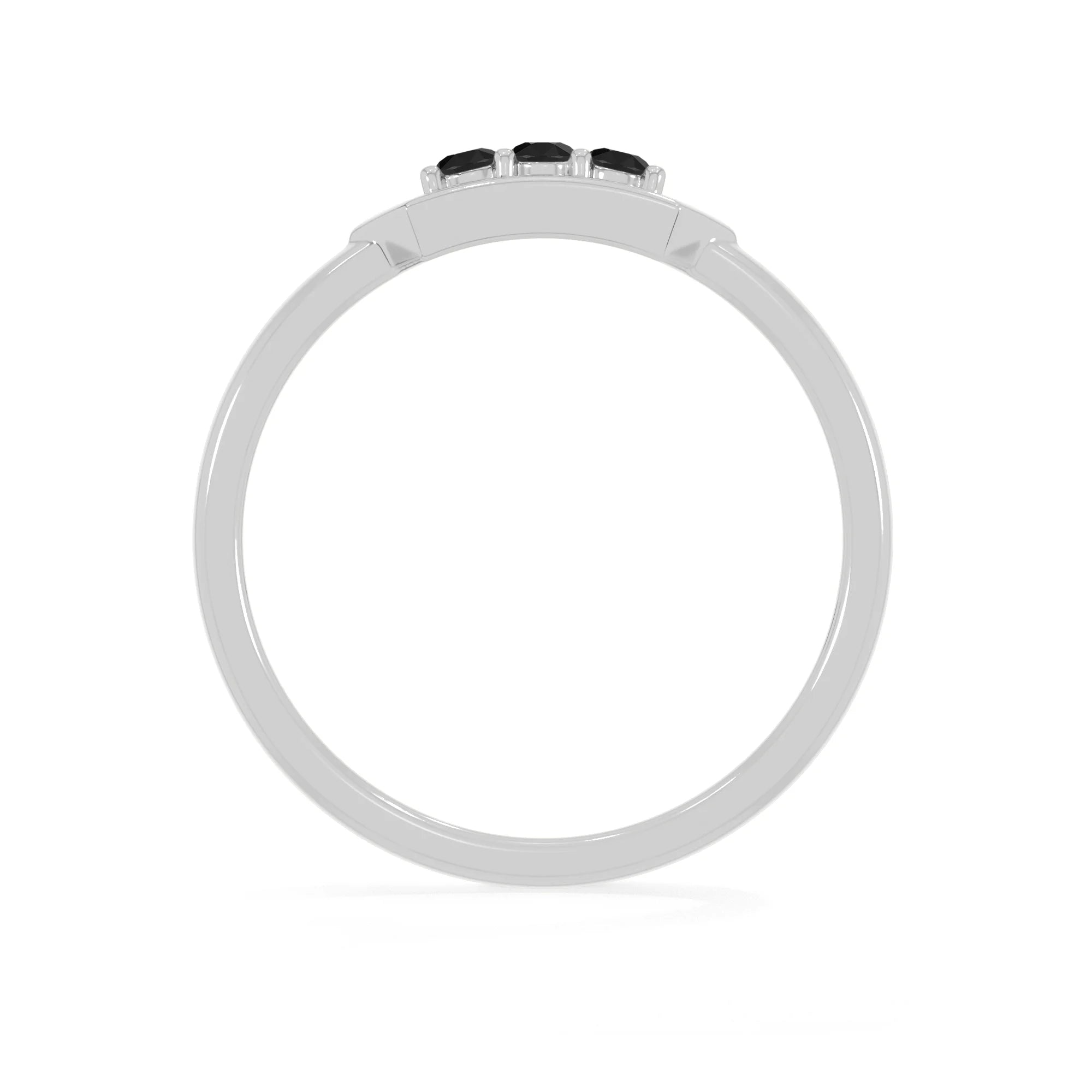 black-tourmaline stackable prong-set ring