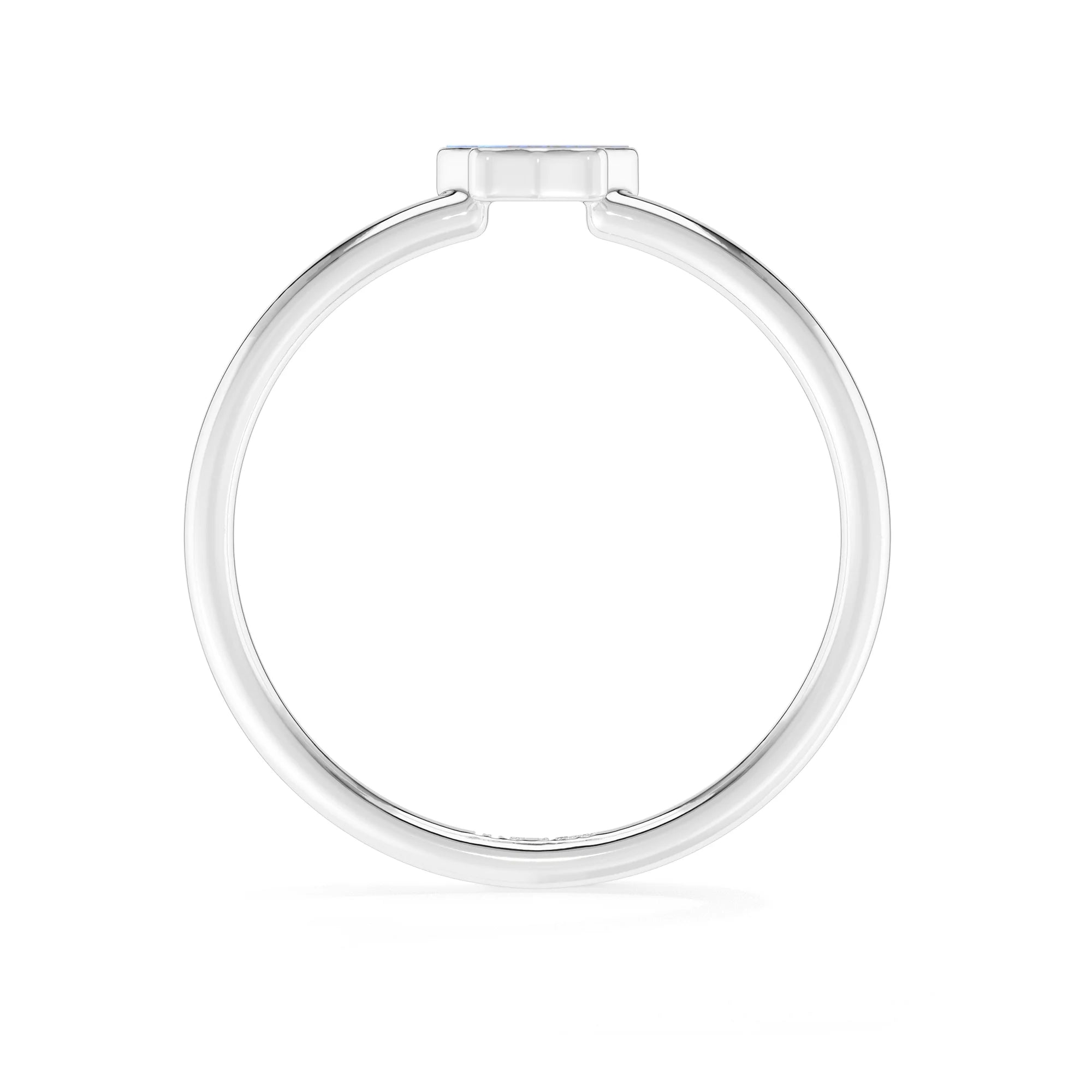 rainbow moonstone stackable bezel-set ring